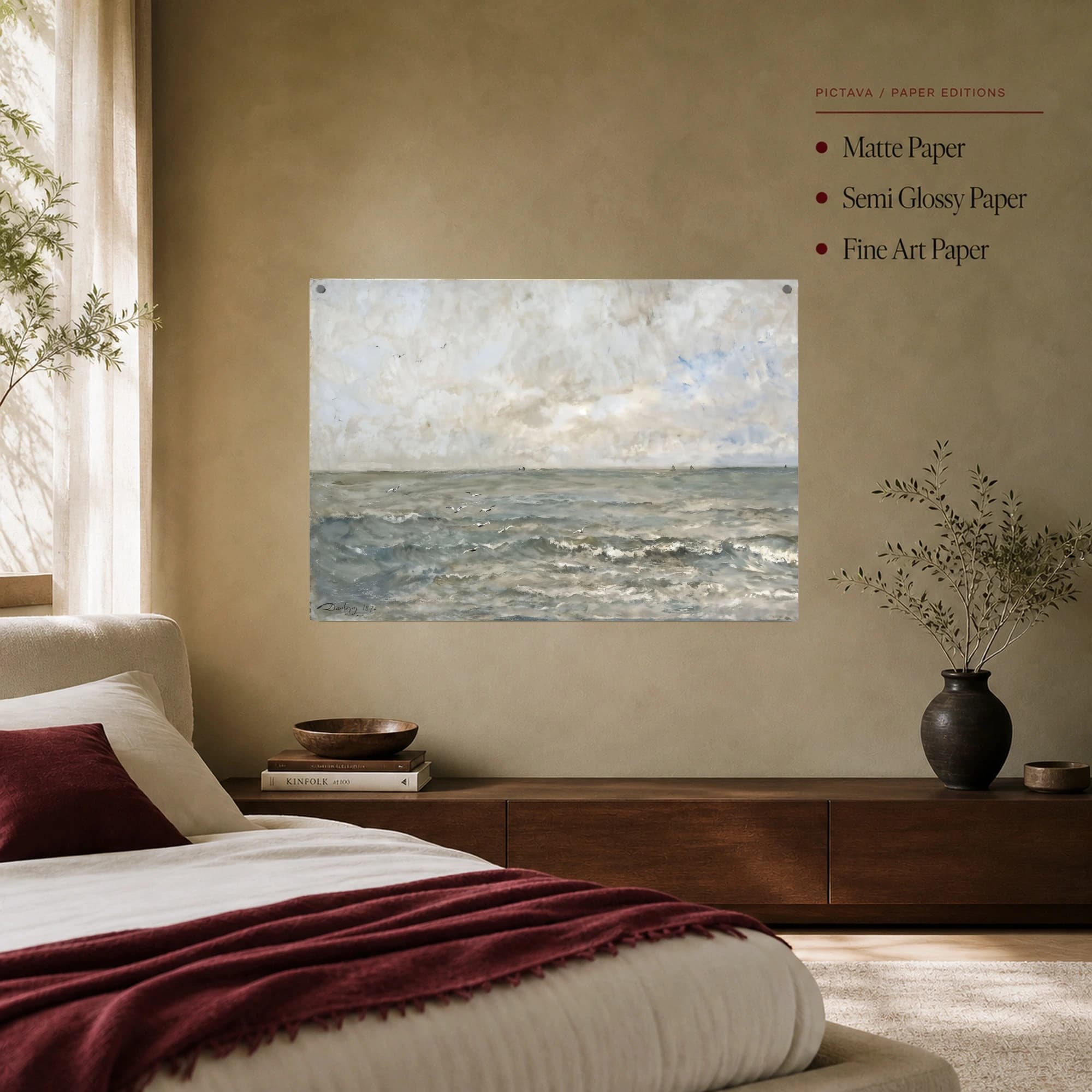 The Sea with Gulls Canvas Print by Charles-François Daubigny, view 7