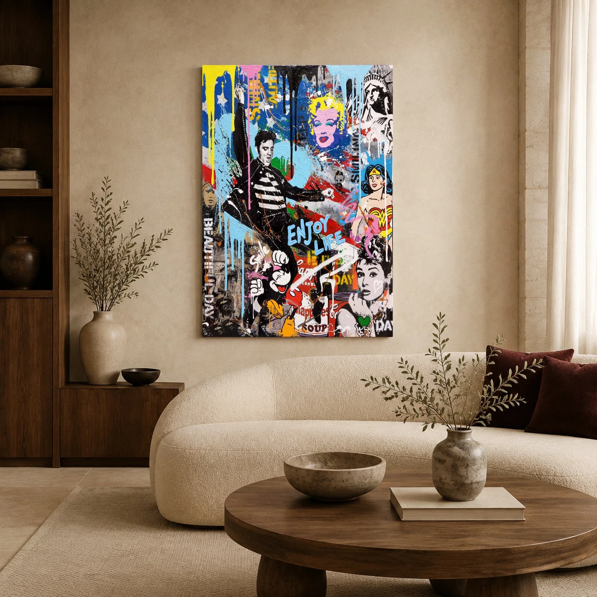 Pop Culture Icons Graffiti Mashup Wall Art, view 5