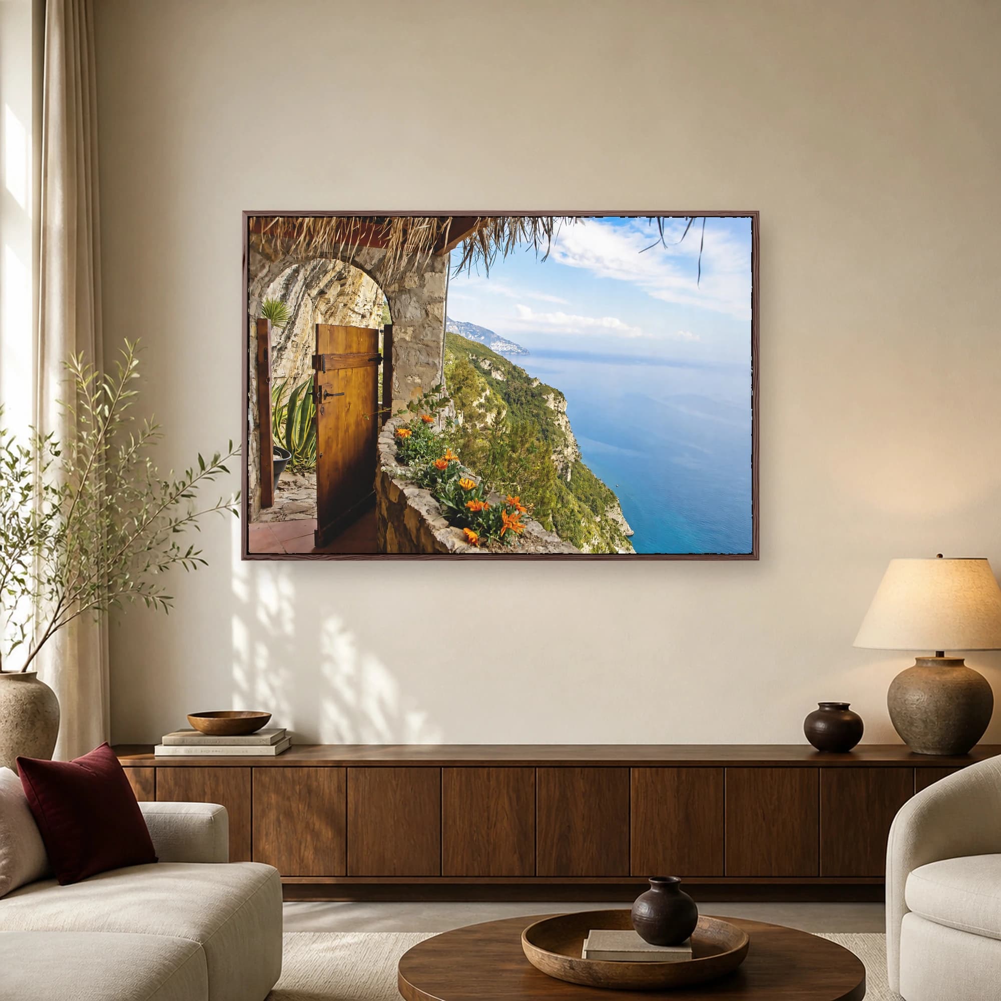 Amalfi Coast Balcony and Sea View Wall Art, view 2