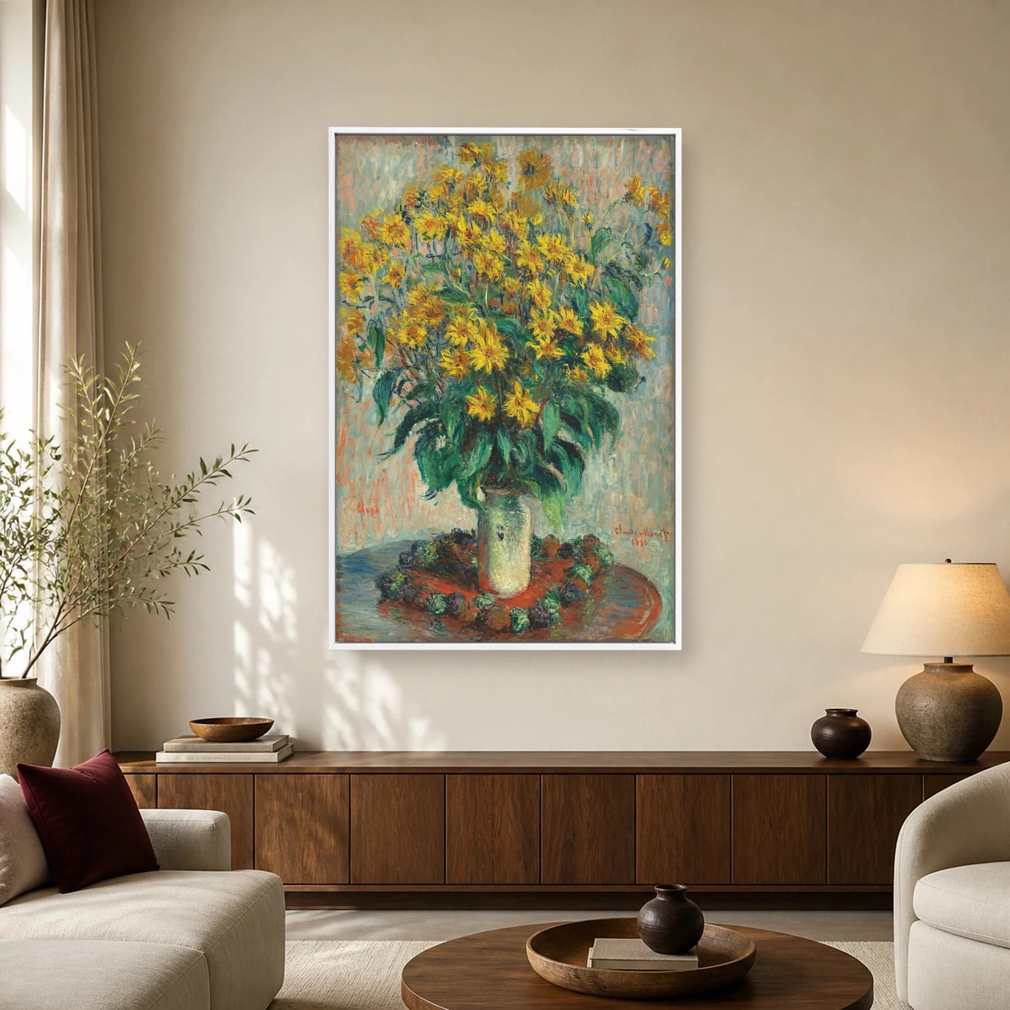 Claude Monet Bouquet of Sunflowers Fine Art Canvas Print, view 2
