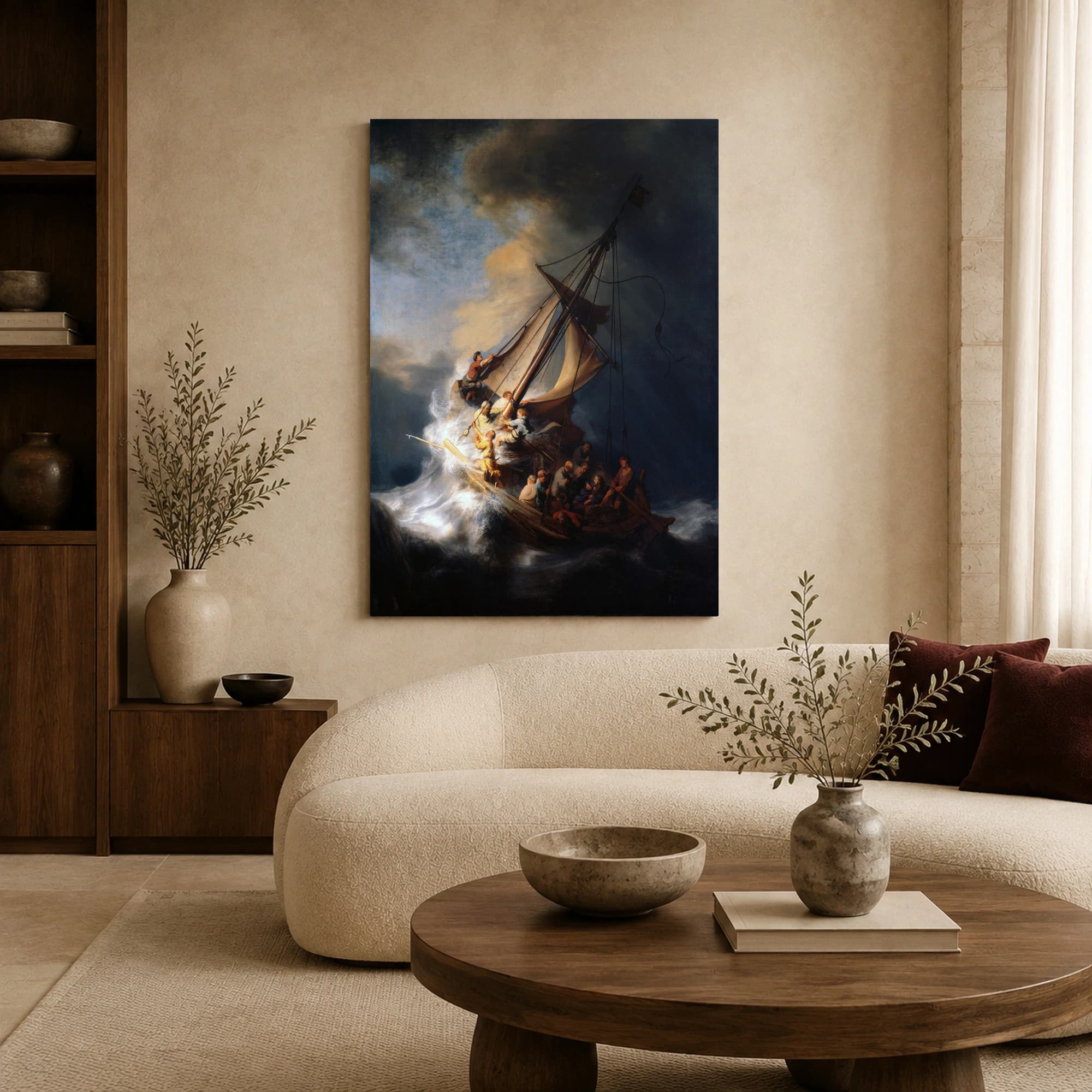 Rembrandt Storm on the Sea of Galilee Fine Art Canvas Print, view 5