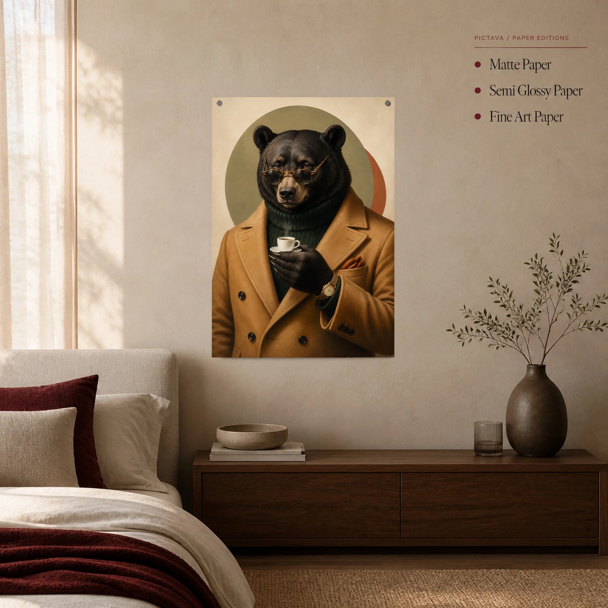 Dapper Bear with Espresso Art Print, view 3