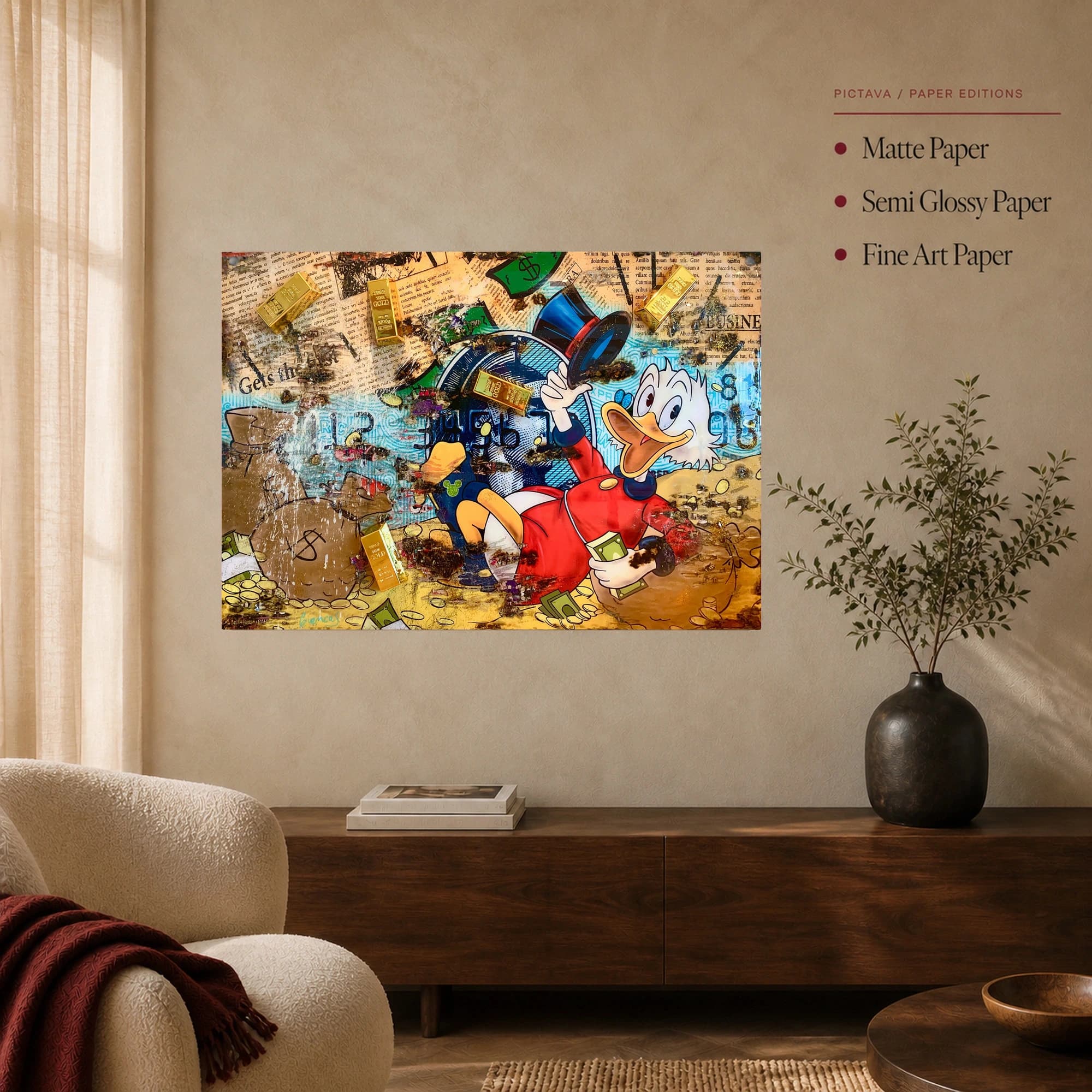 Golden Wealth Pop Art Mixed Media Canvas Print, view 4