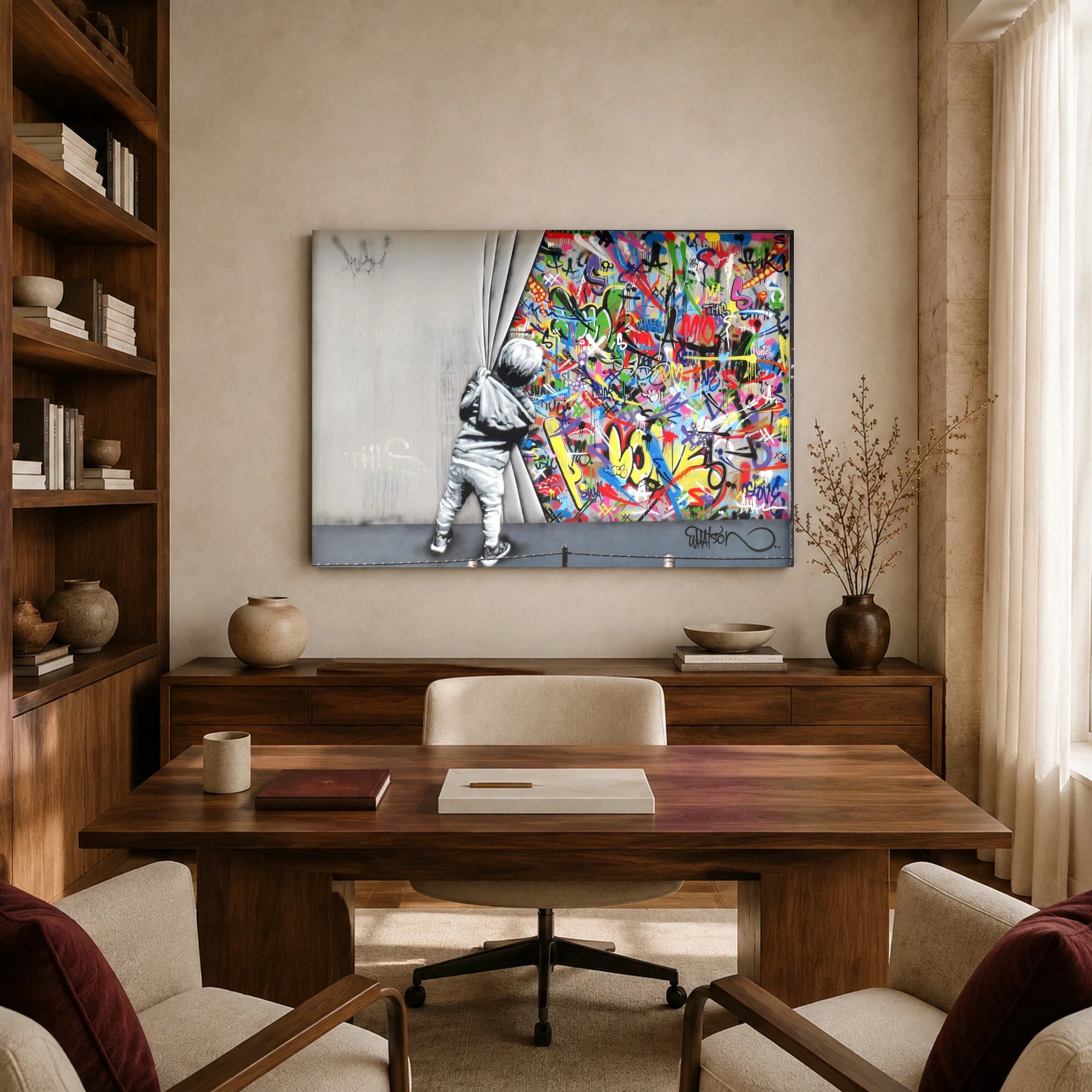Peeling Back the Chaos Street Art Canvas Print, view 8