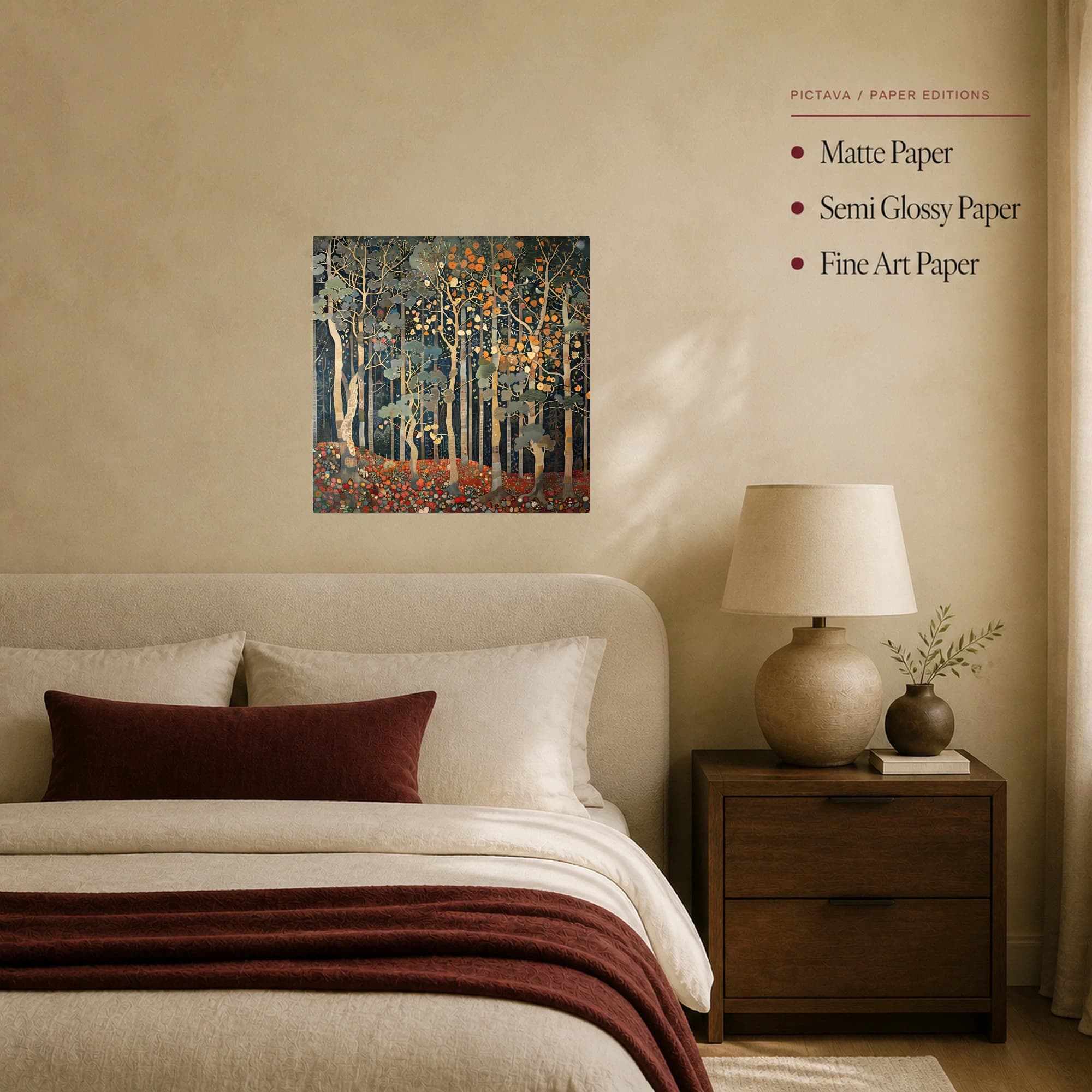 Golden Forest Tapestry Symbolist Wall Art, view 8