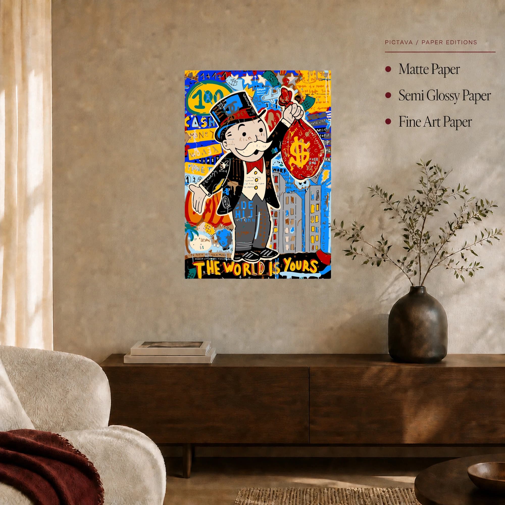 The World Is Yours Monopoly Man Pop Art Print, view 4