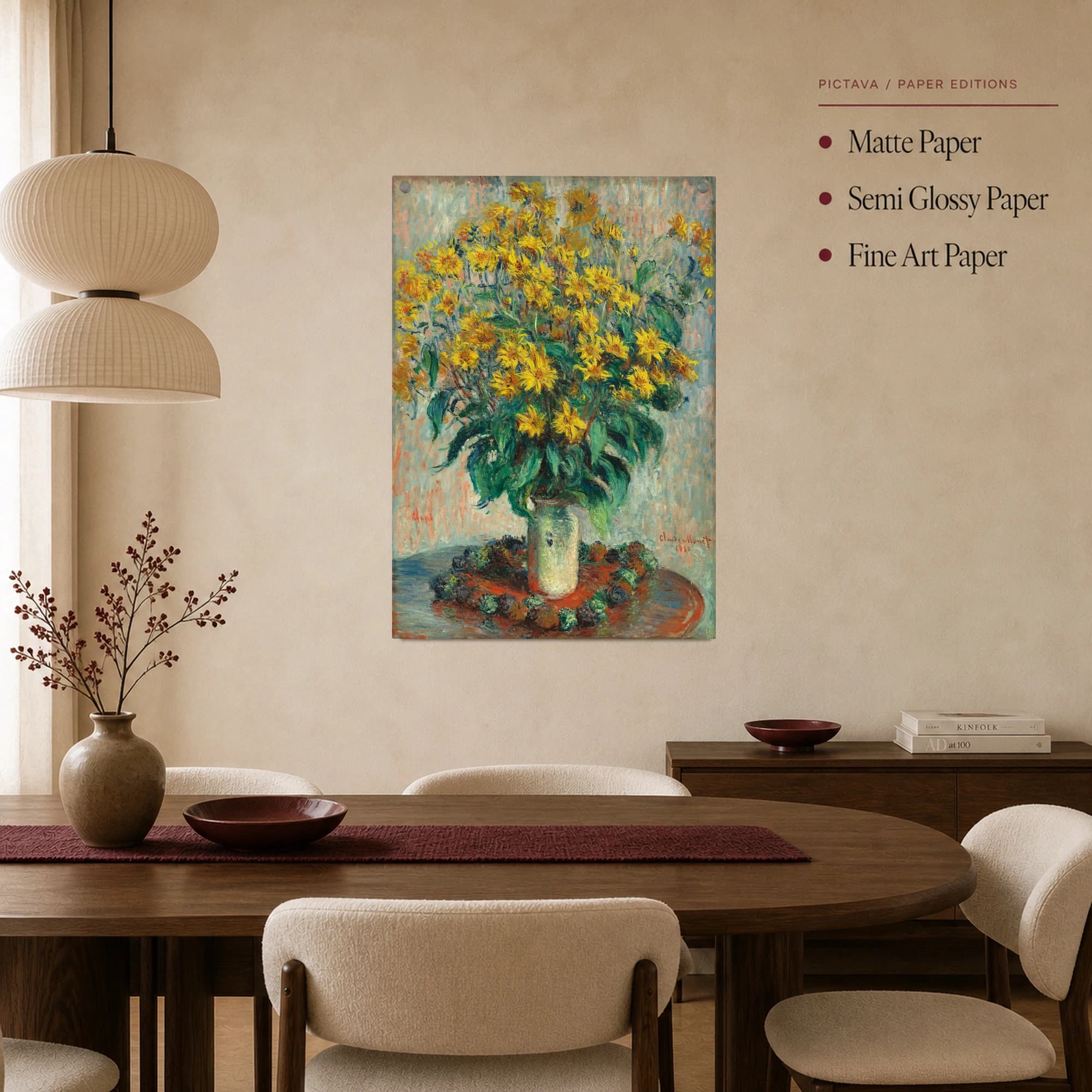 Claude Monet Bouquet of Sunflowers Fine Art Canvas Print, view 3