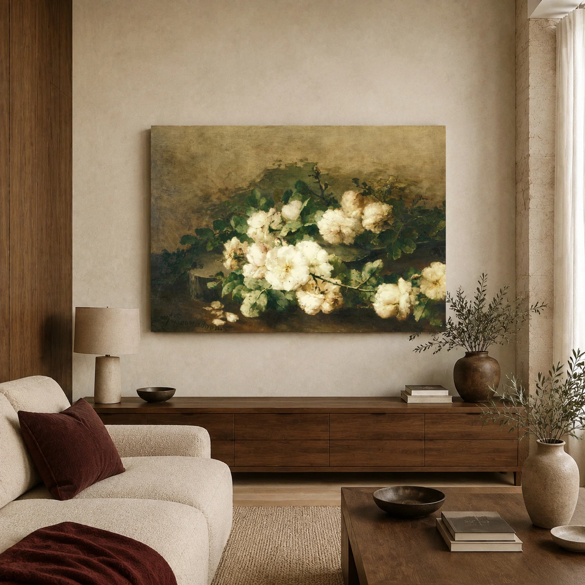 Still Life with White Roses Fine Art Print, view 3