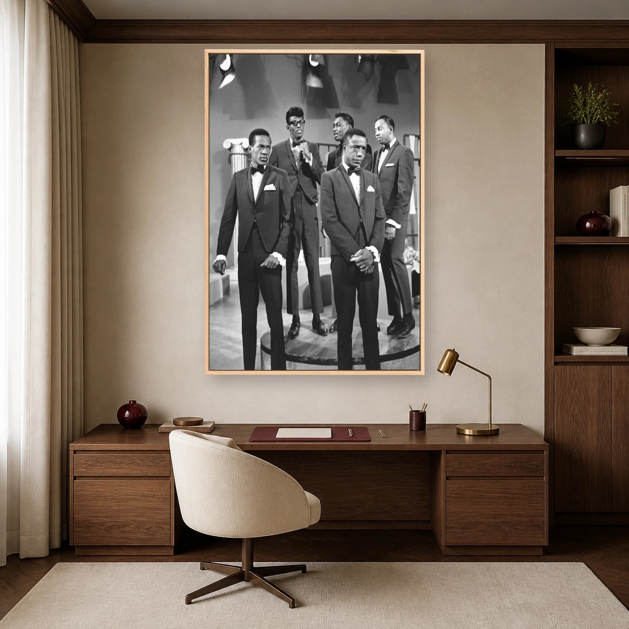 The Temptations Vintage Black and White Motown Wall Art Print, view 6