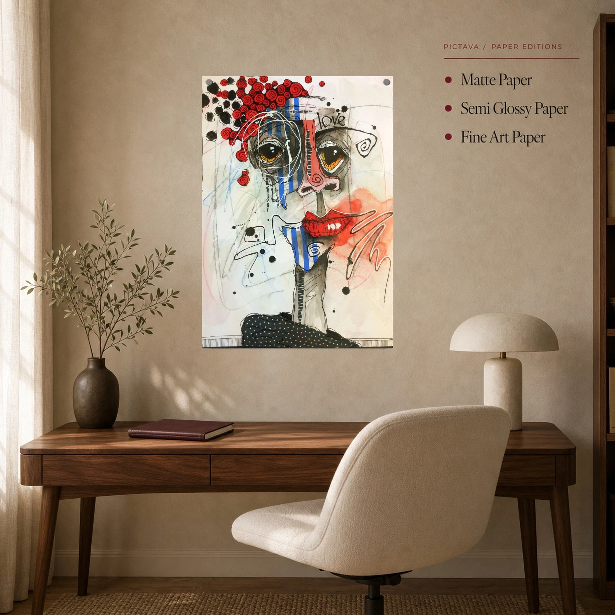 Abstract Expressionist Portrait Wall Art Print, view 7