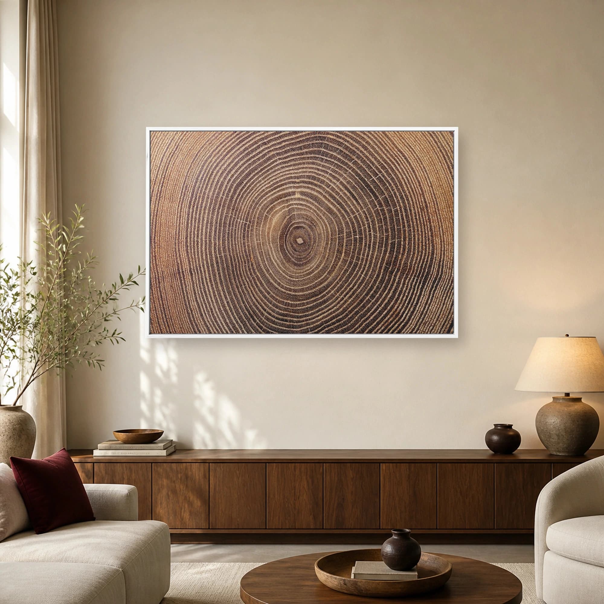 Wooden Growth Rings Natural Tree Cross-Section Wall Art, view 2