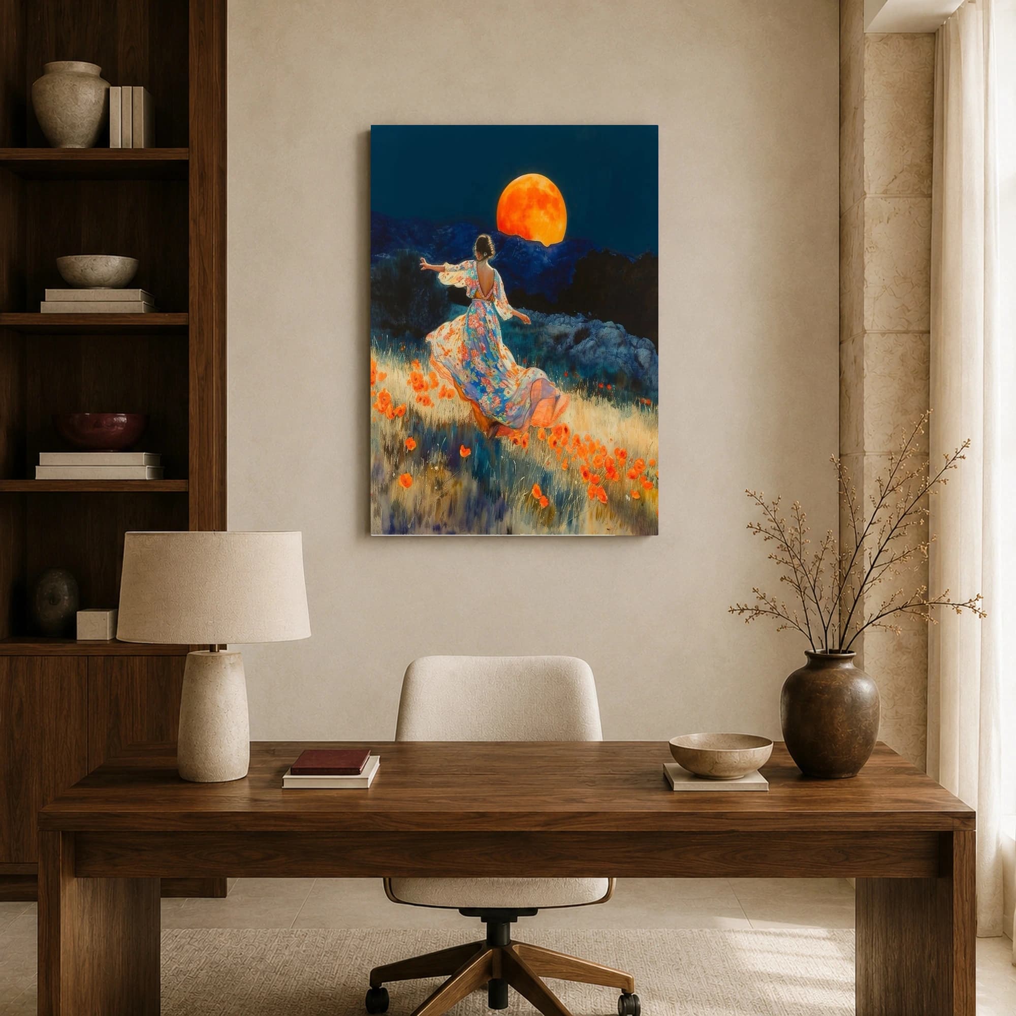 Moonlit Poppies Surreal Art Print, view 8