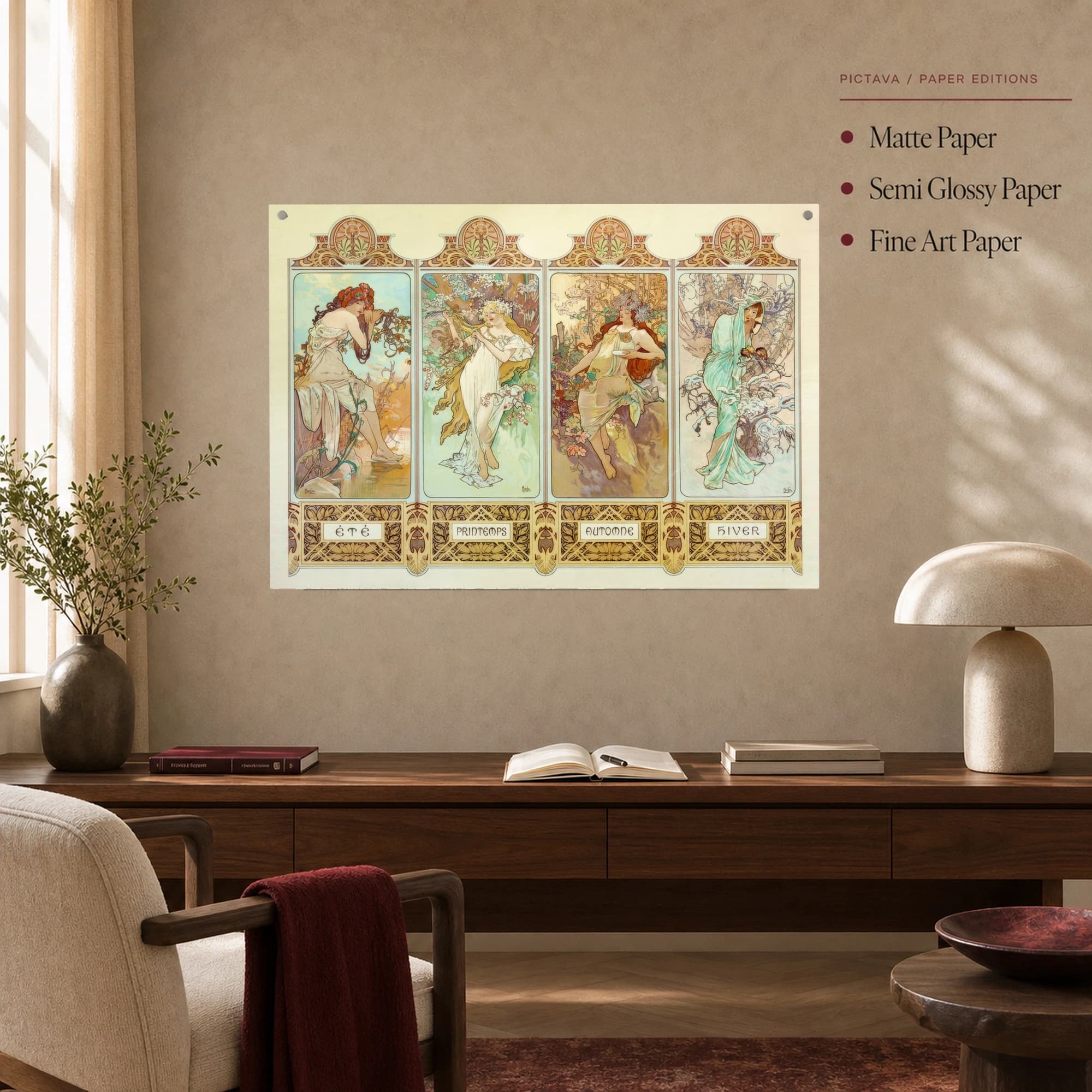 The Four Seasons Canvas Print by Alfons Mucha, view 5