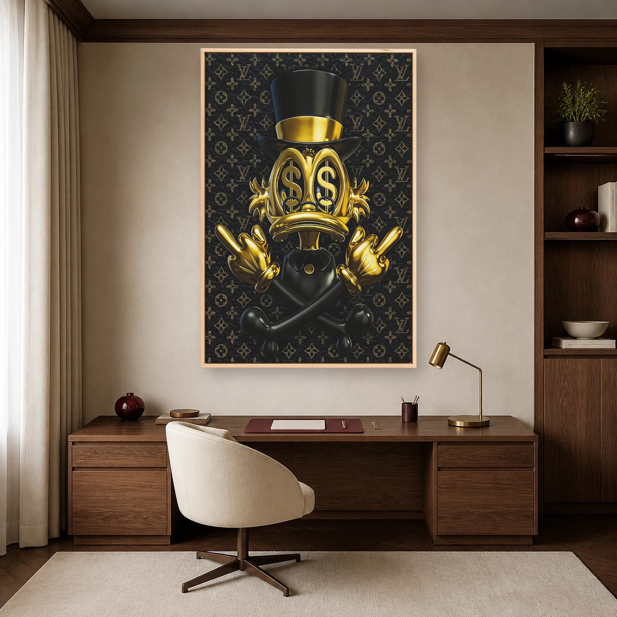 Golden Wealth Duck Pop Art Canvas Print, view 5