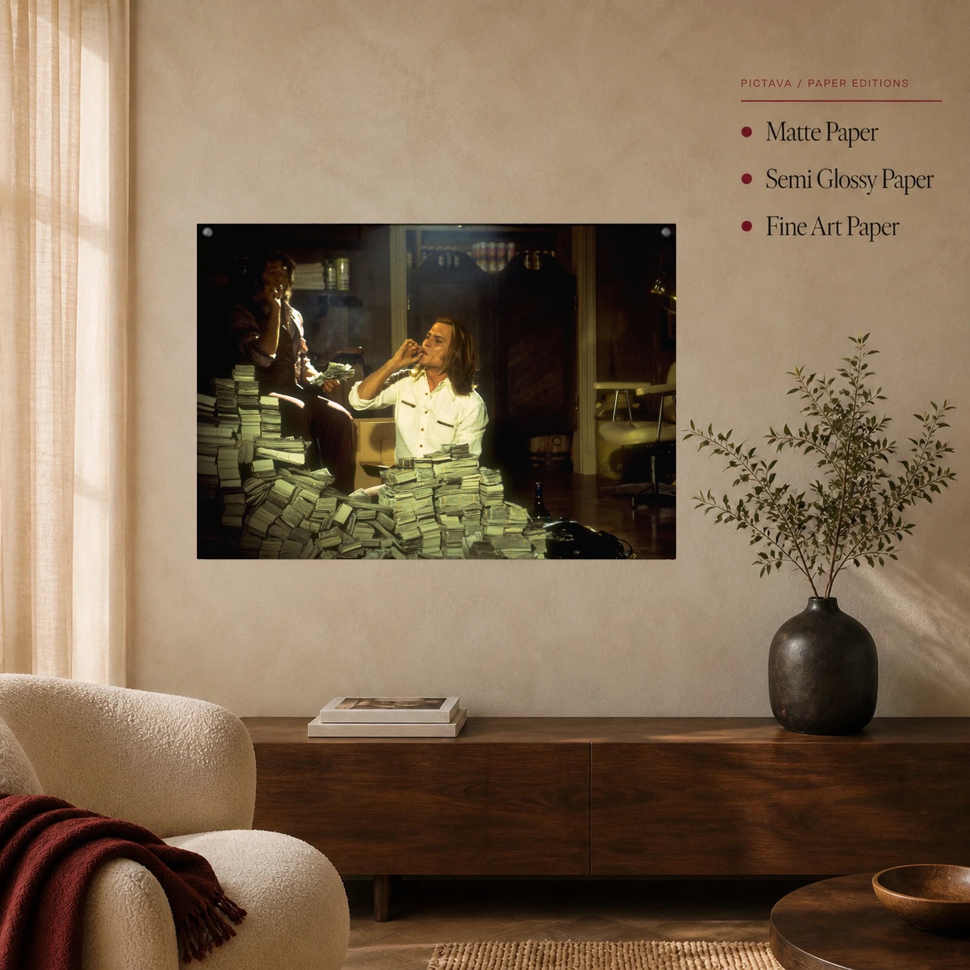 Blow Movie Wall Art - Johnny Depp Cash Stacks Print, view 4