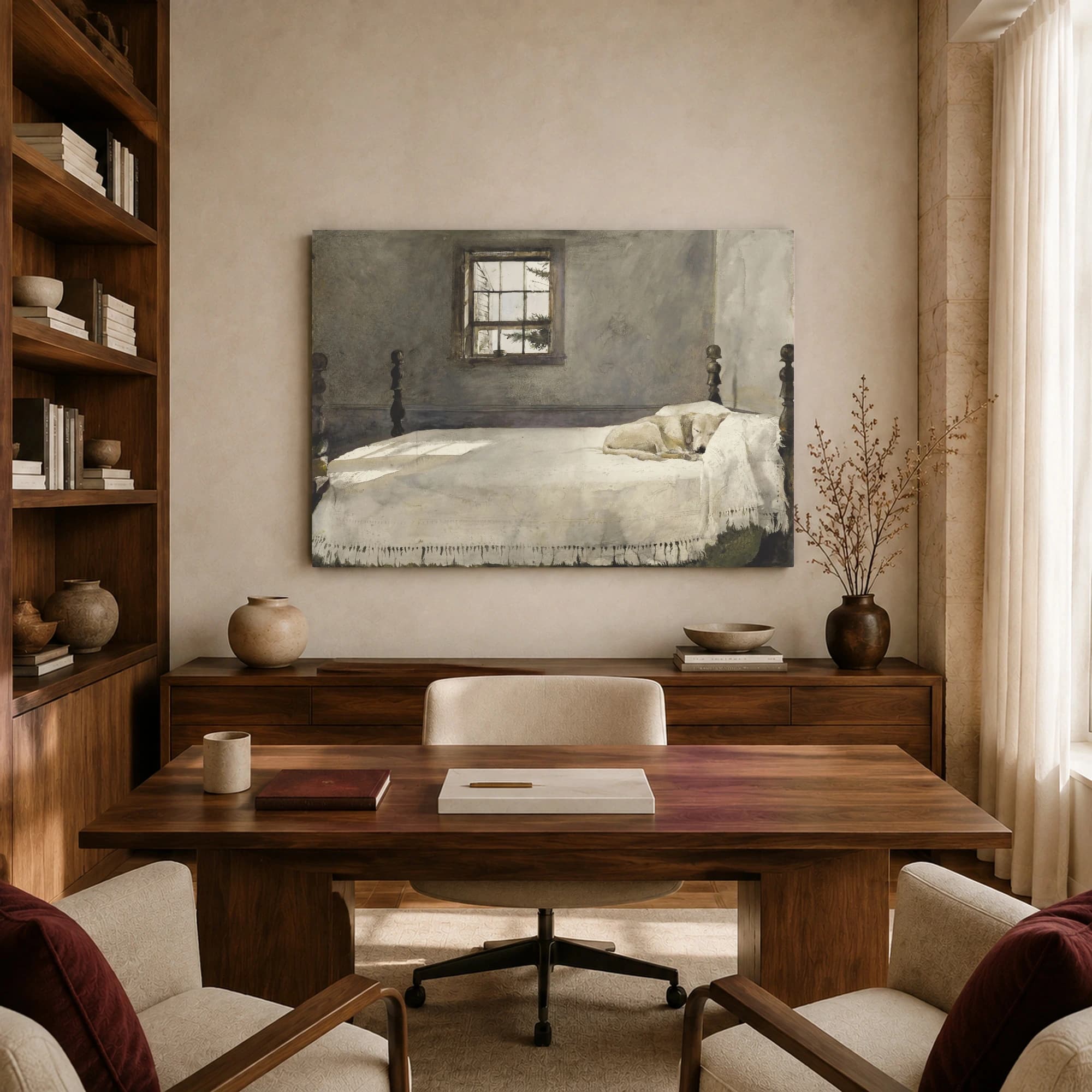 A Good Dog Sleeping in Morning Light Fine Art Print, view 7