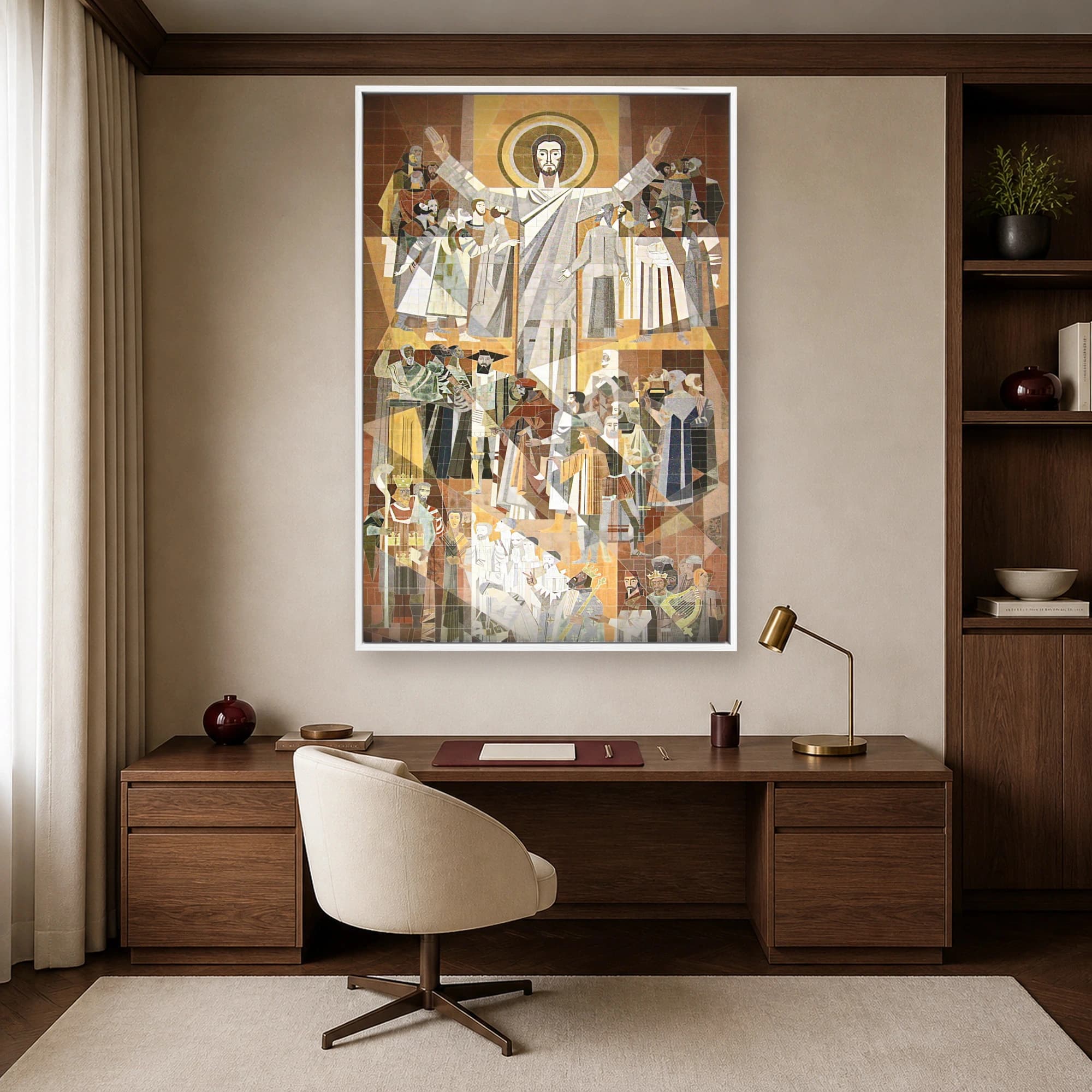Christ of the Ohio Mid-Century Mosaic Canvas Print, view 4