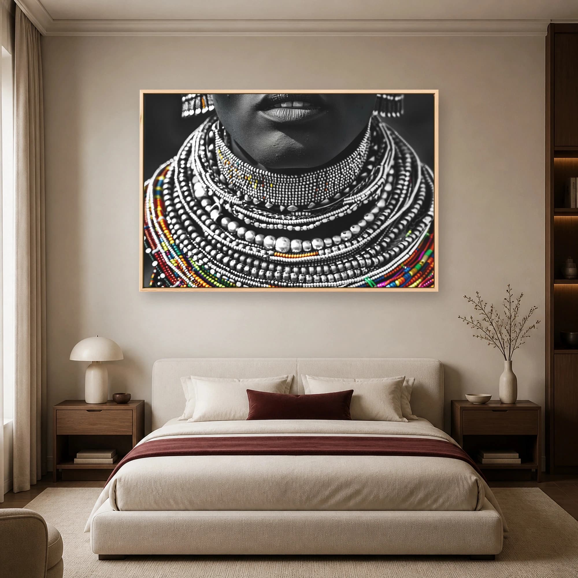 Beaded Heritage Elegance Fine Art Portrait Print, view 4