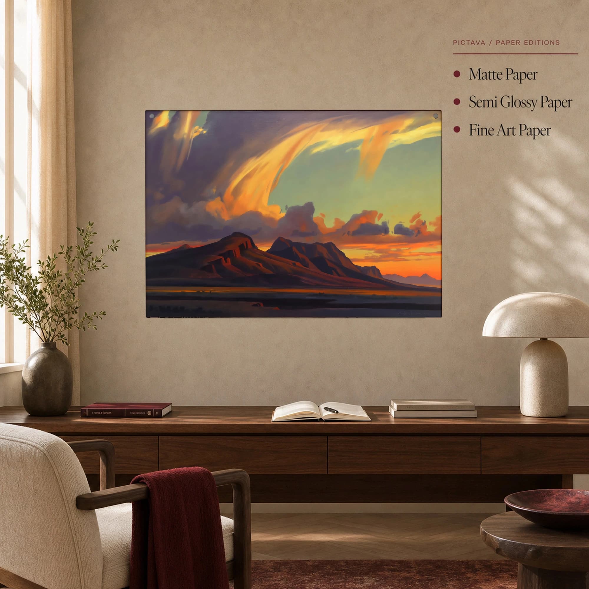 Sunset Mountain Landscape Canvas Print, view 4