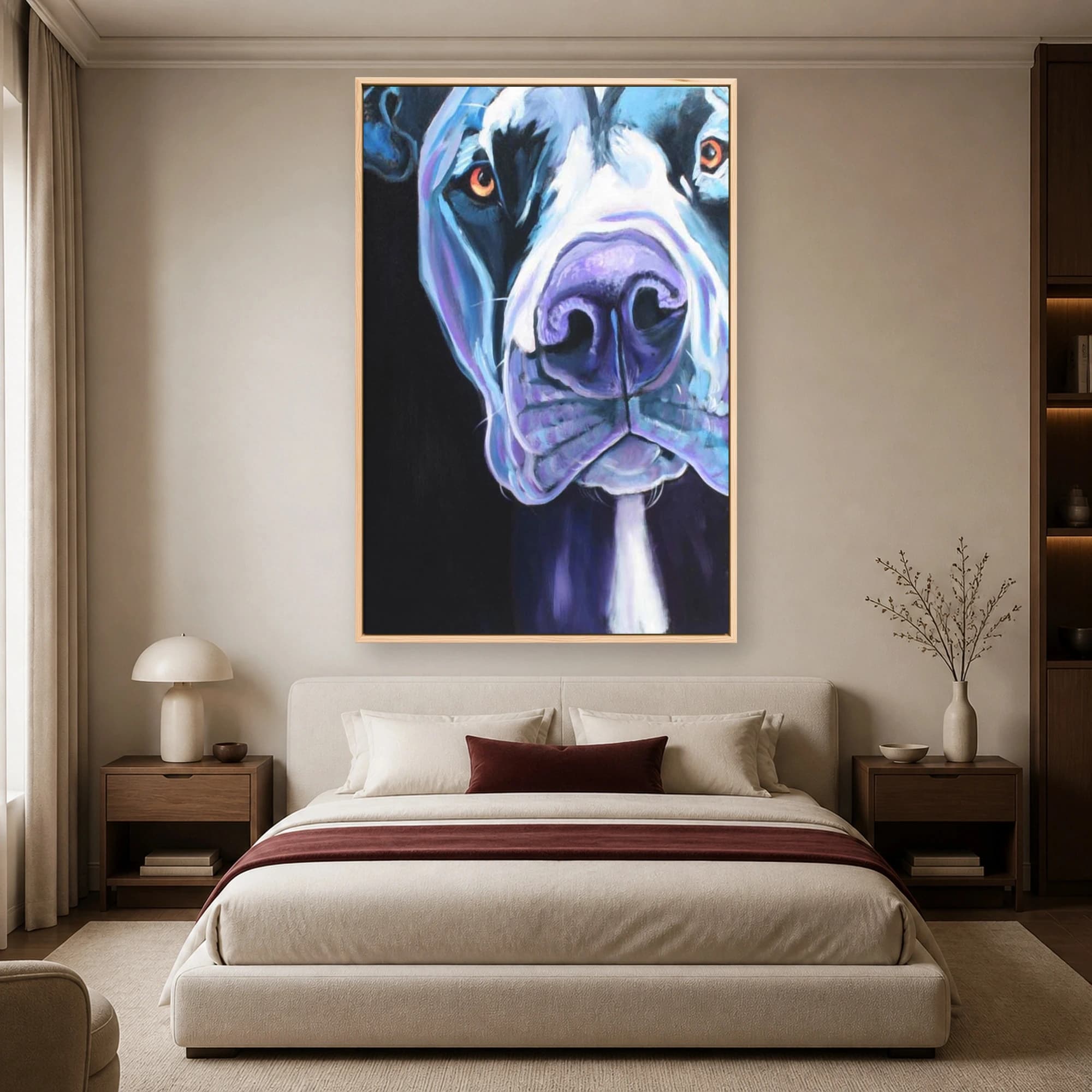 Vibrant Canine Portrait Close-Up Canvas Art, view 4