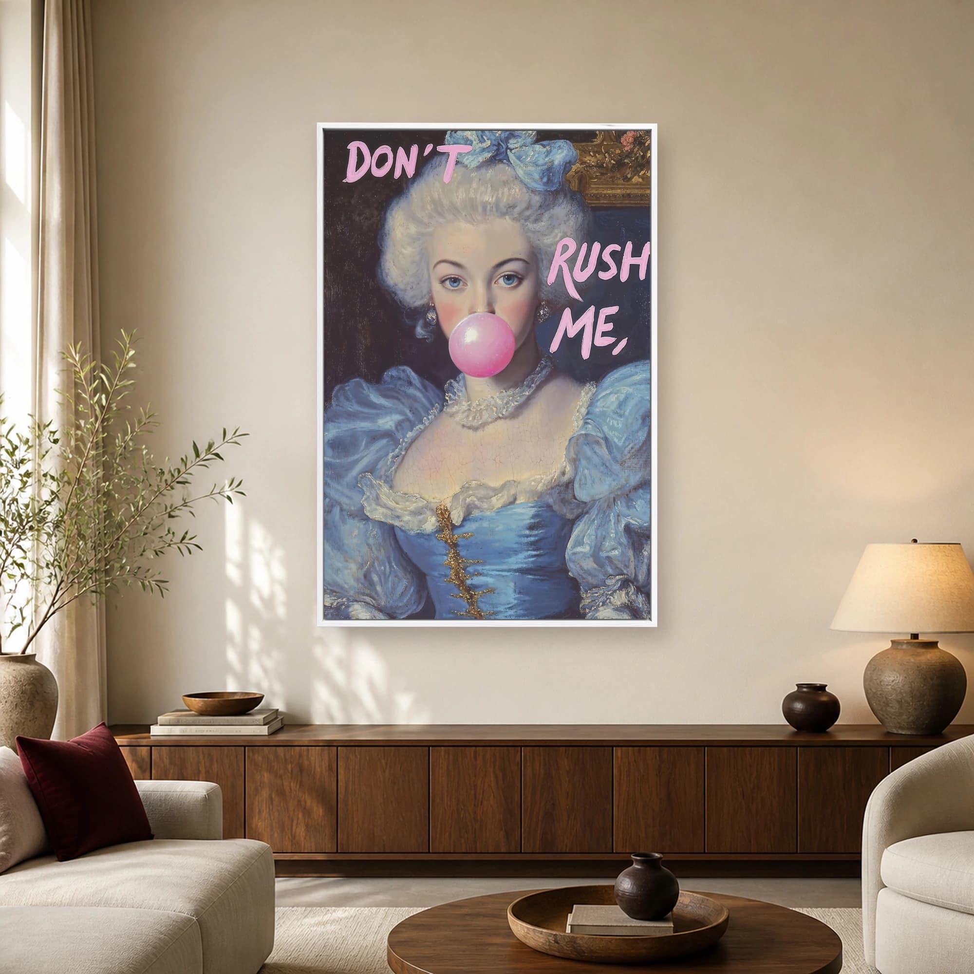 Don't Rush Me Bubblegum Noblewoman Portrait Wall Art, view 2