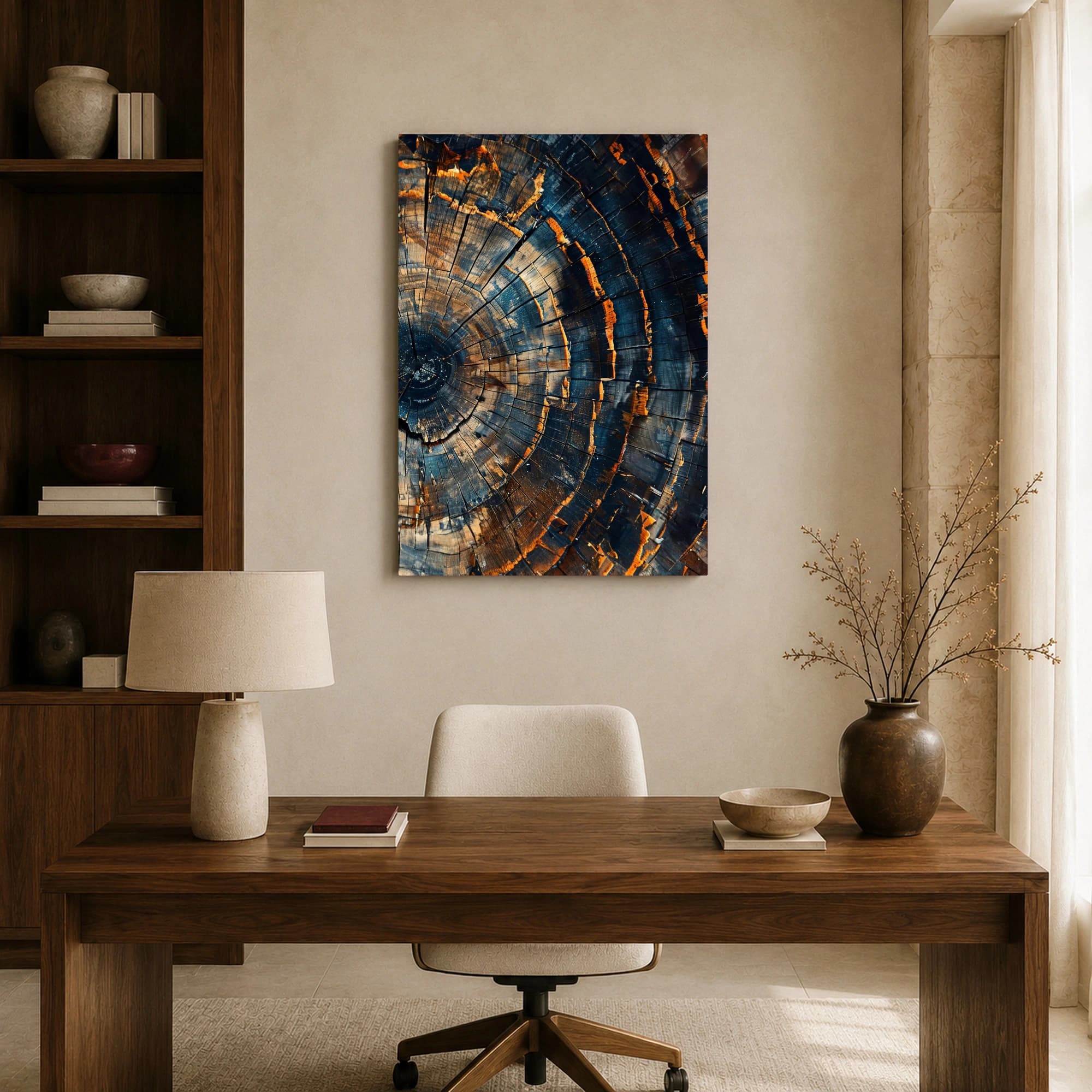 Charred Timber Rings Abstract Wall Art, view 8
