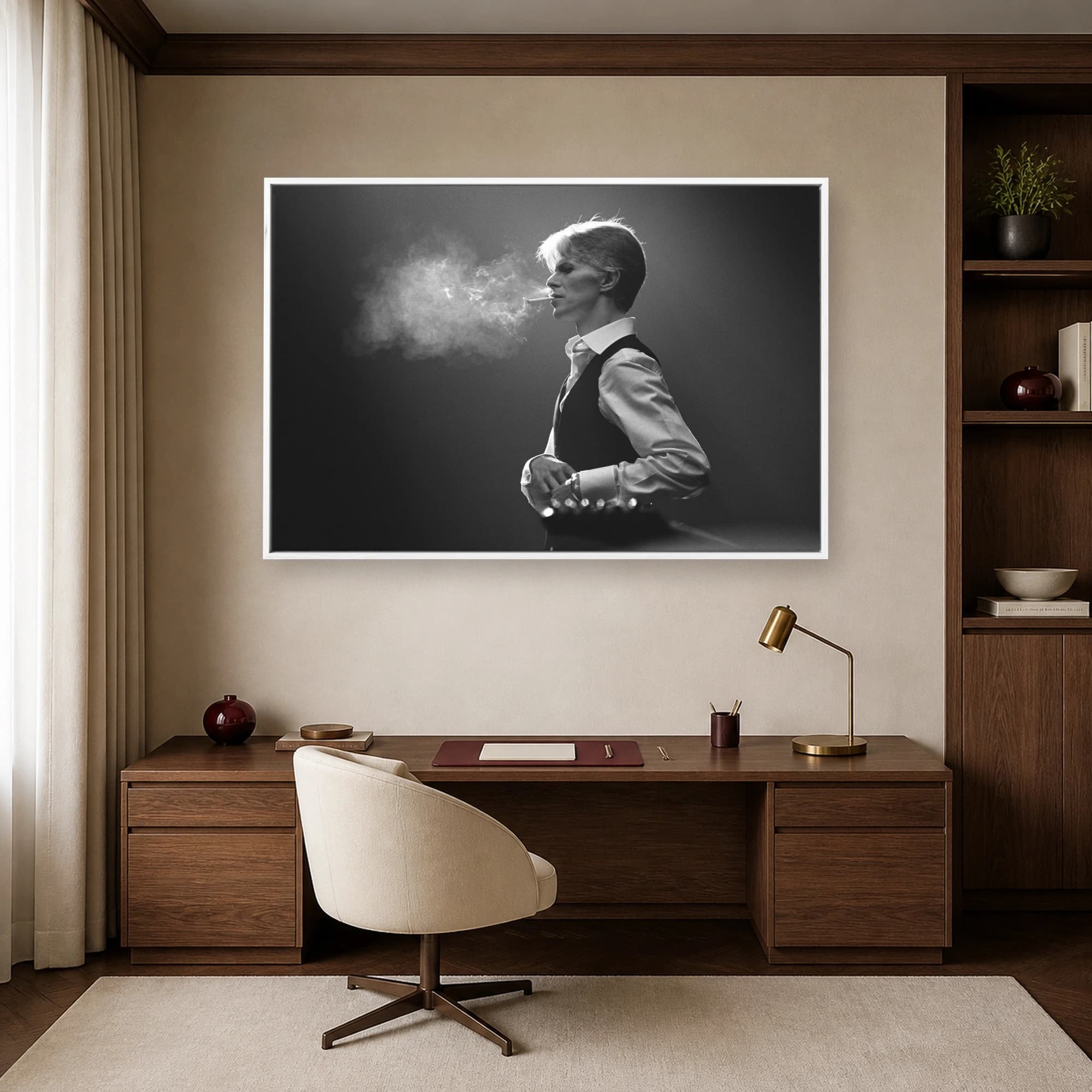 David Bowie Monochromatic Portrait Wall Art, view 4