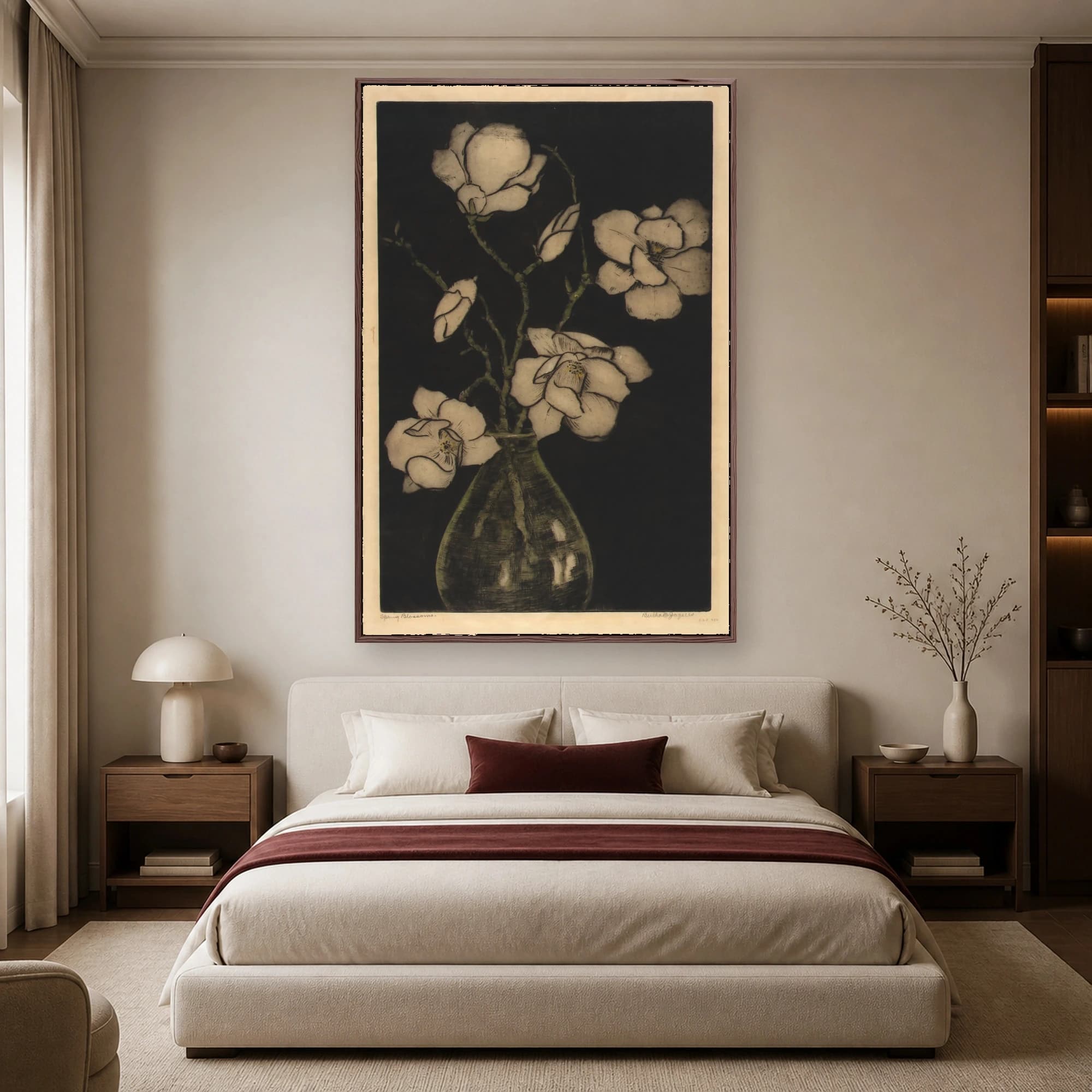 Spring Blossoms Botanical Etching Wall Art, view 3