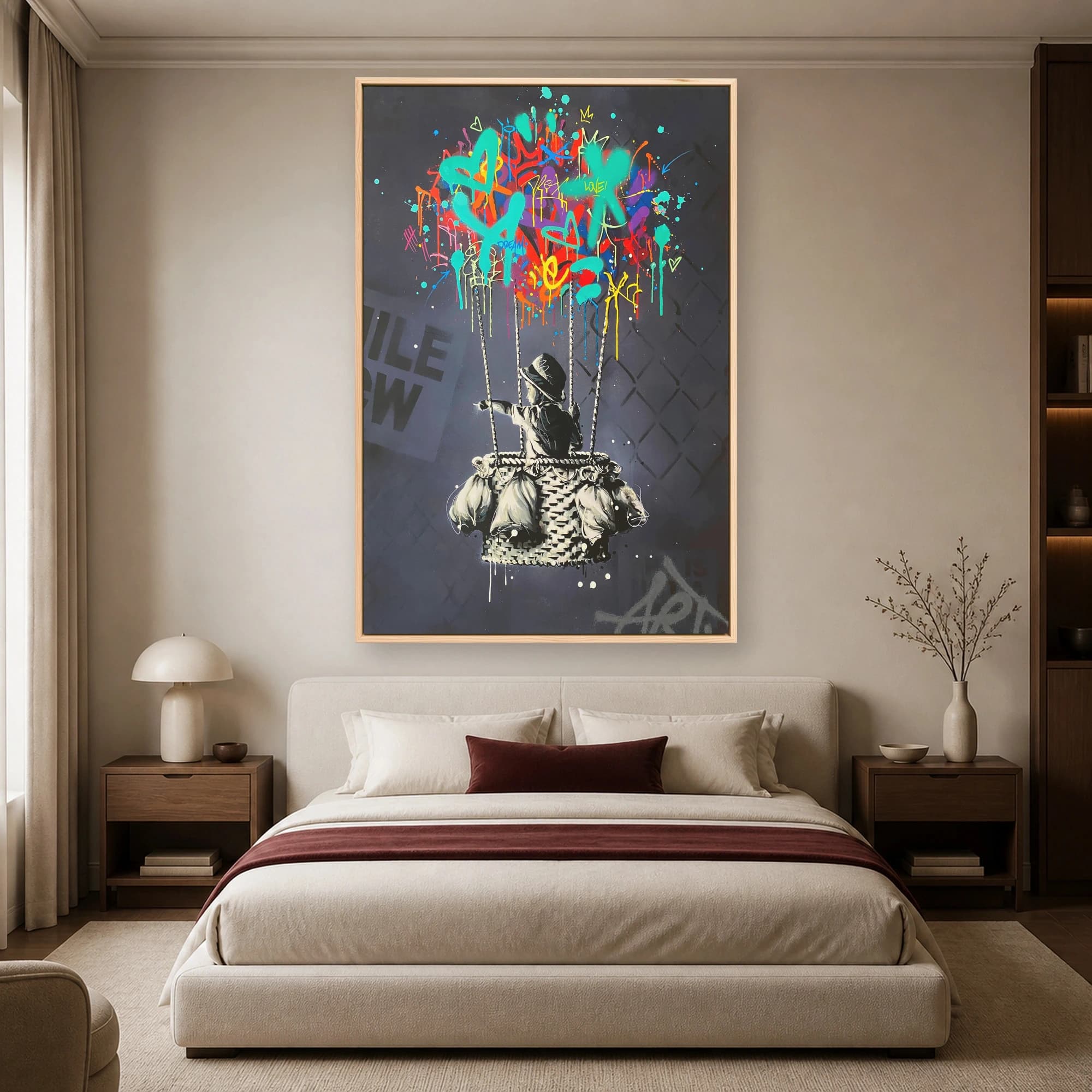 Street Art Hot Air Balloon Child Canvas Print, view 4