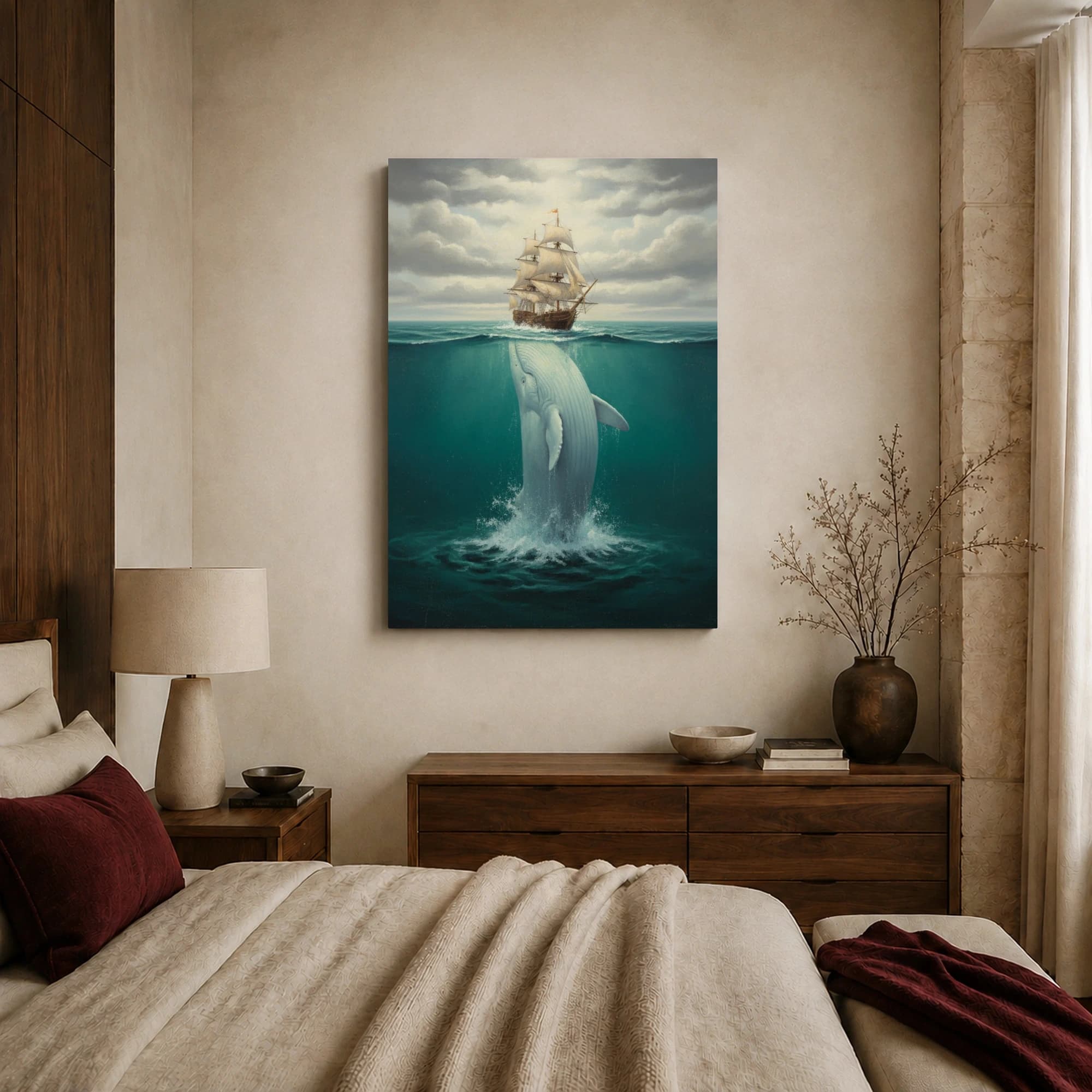 The Leviathan's Ascent: Whale Beneath the Galleon, view 6