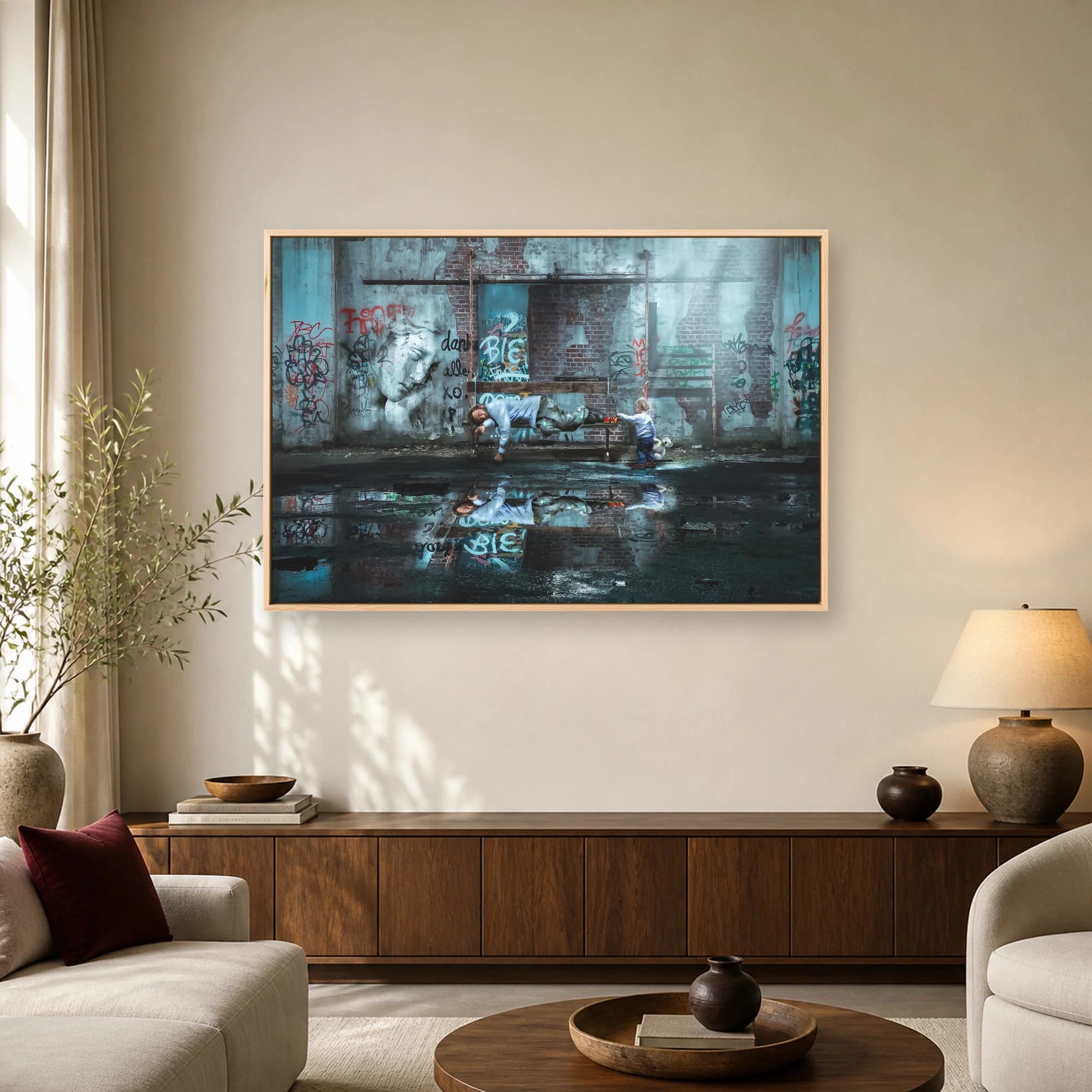 Innocence and Hope Urban Surrealist Canvas Wall Art Print, view 2