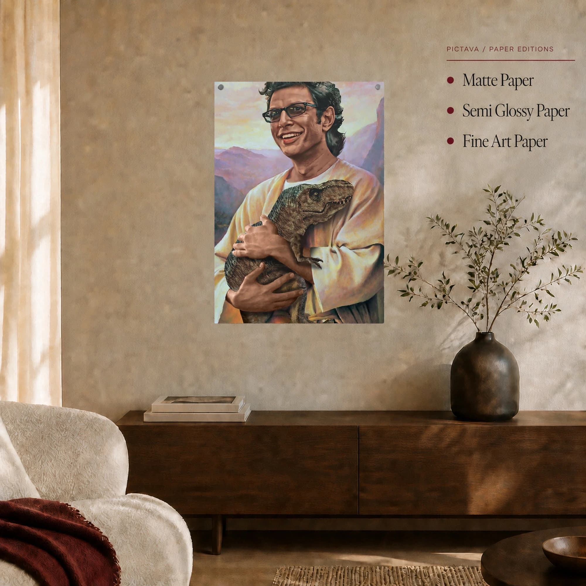 Jeff Goldblum Dinosaur Parody Canvas Print, view 3