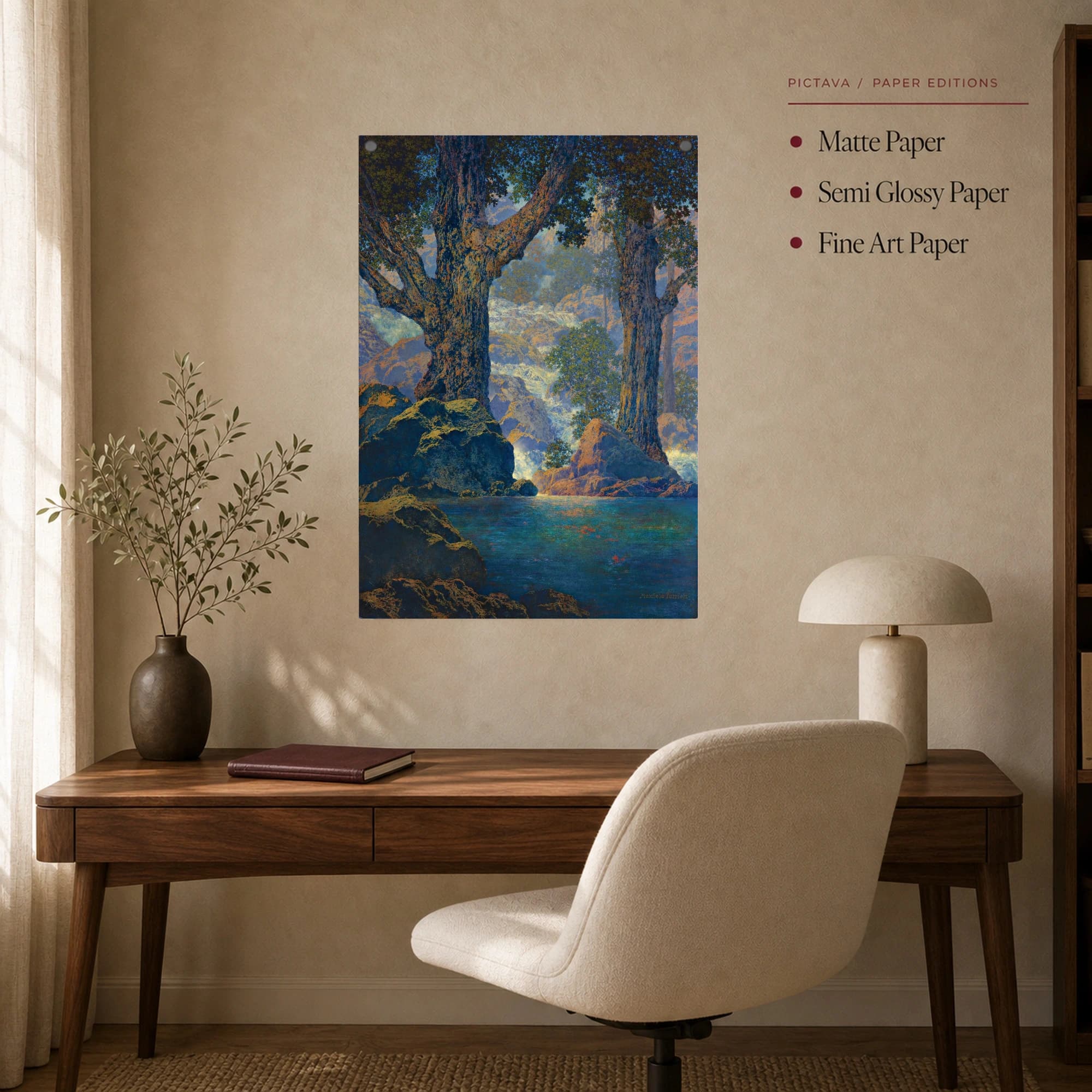 The Waterfall by Maxfield Parrish Framed Canvas Art, view 7