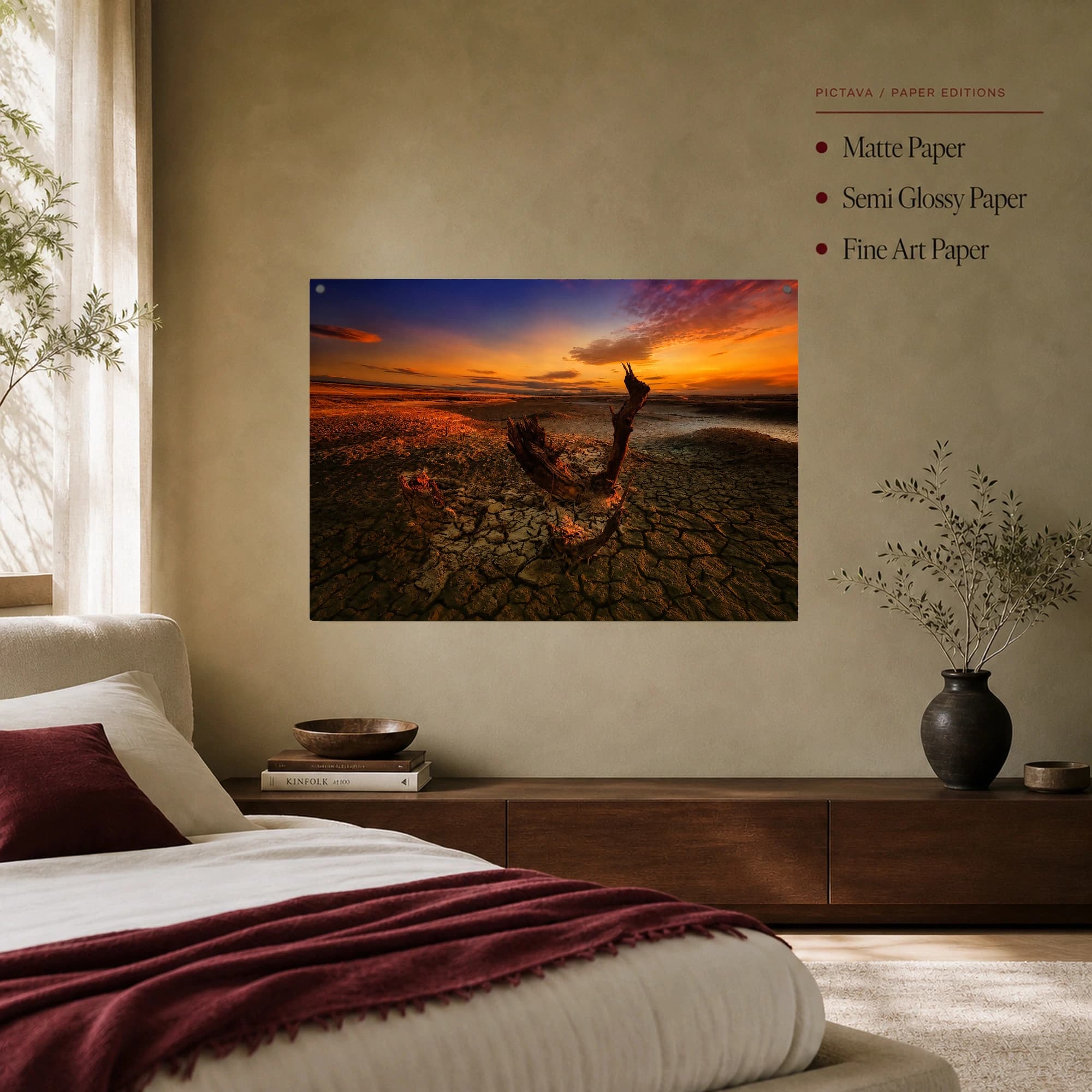 Cracked Earth Sunset Wasteland Canvas Print, view 7