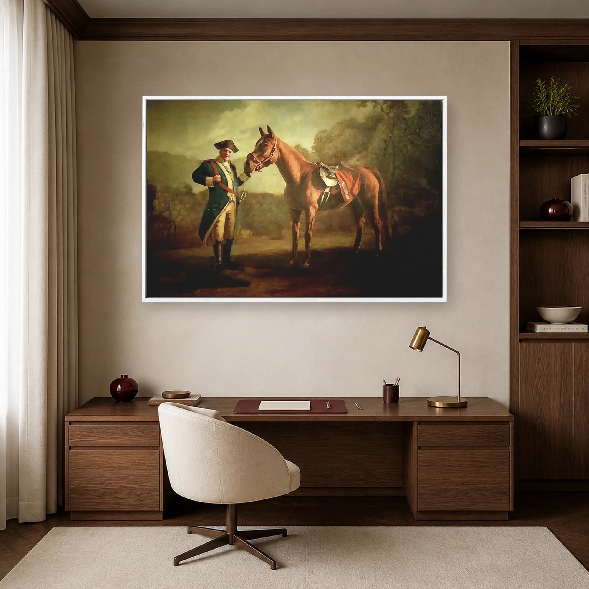 18th Century Officer Equestrian Portrait Wall Art Canvas Print, view 6