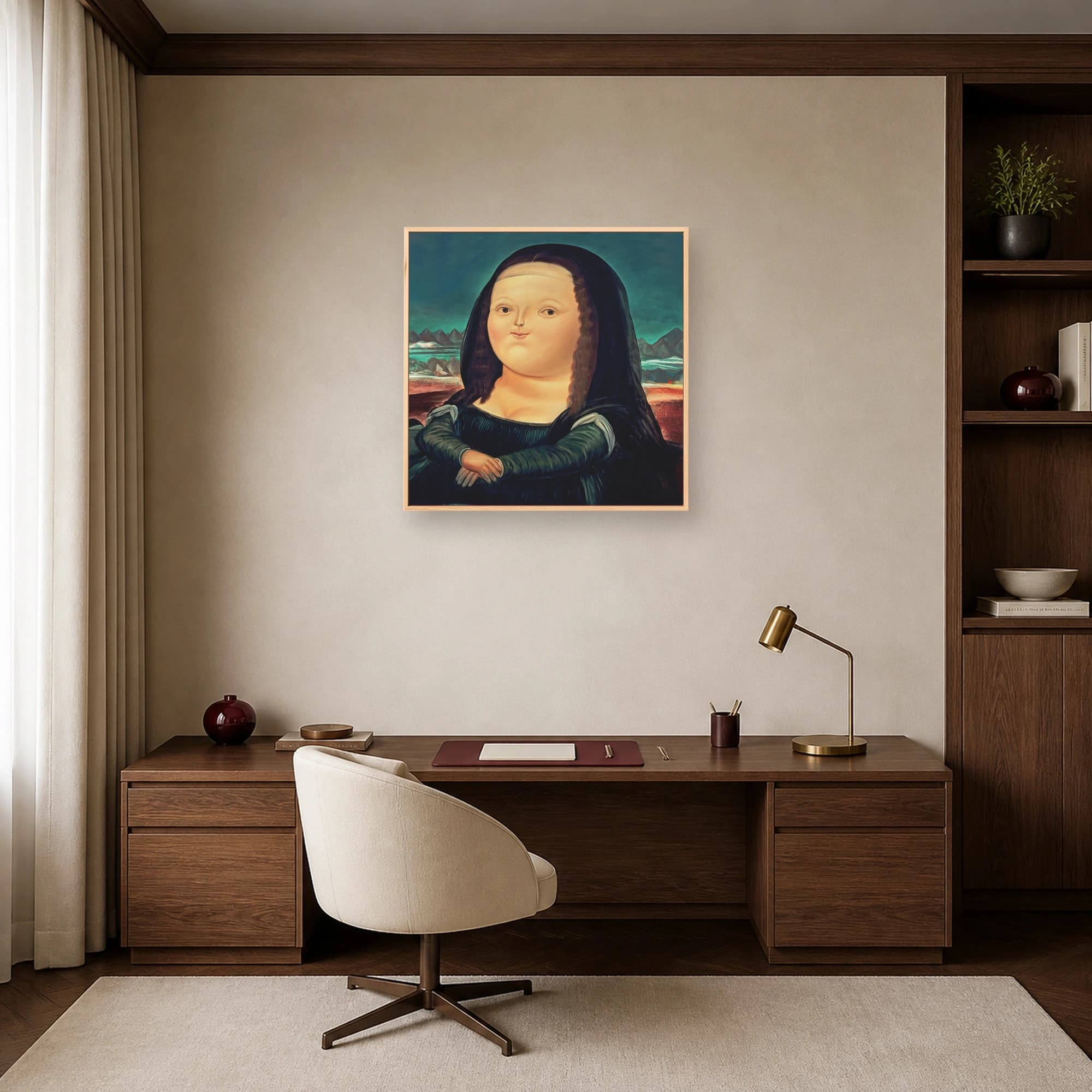 Satirical Mona Lisa Portrait Wall Art Print, view 5