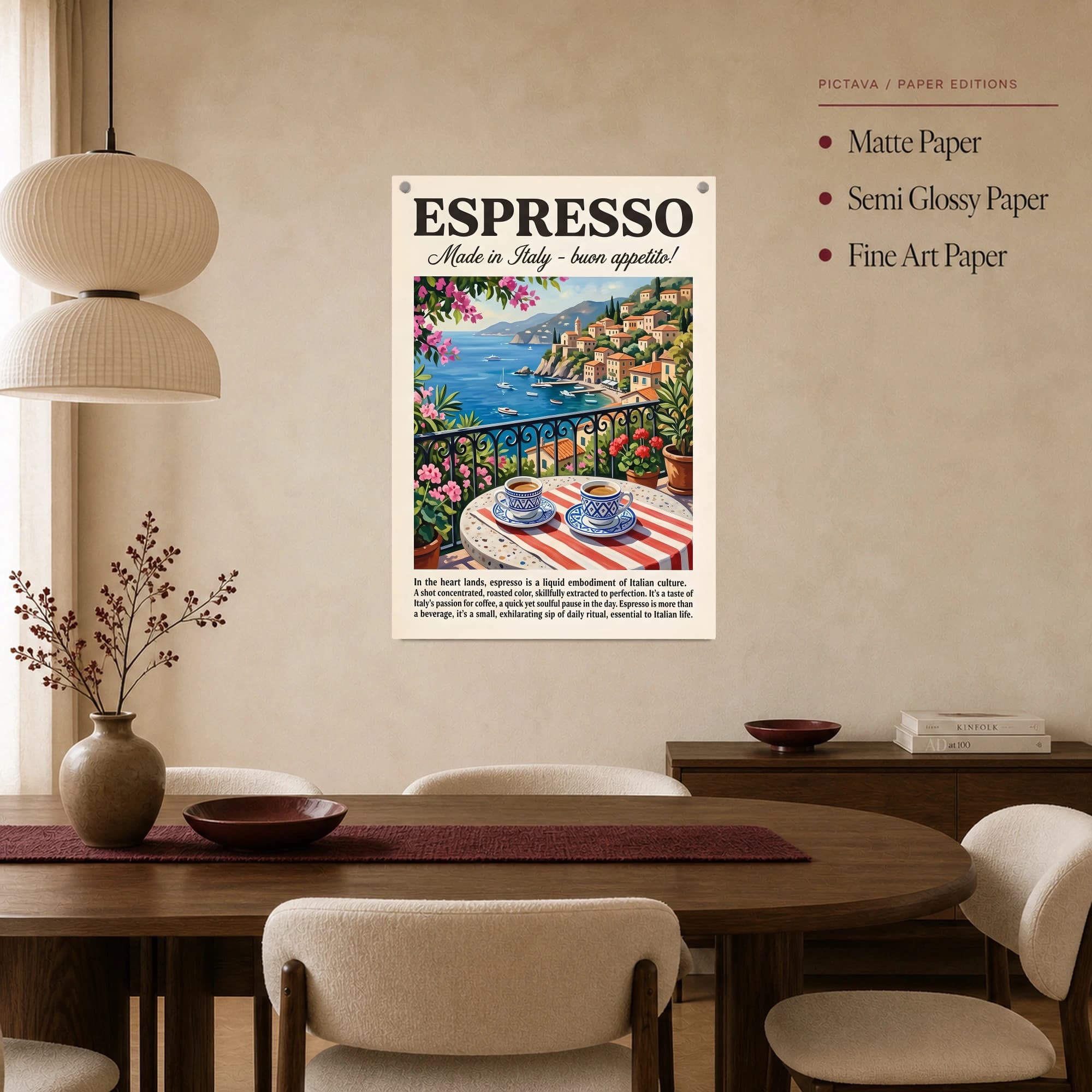 Italian Espresso Coast Vintage Travel Poster, view 4