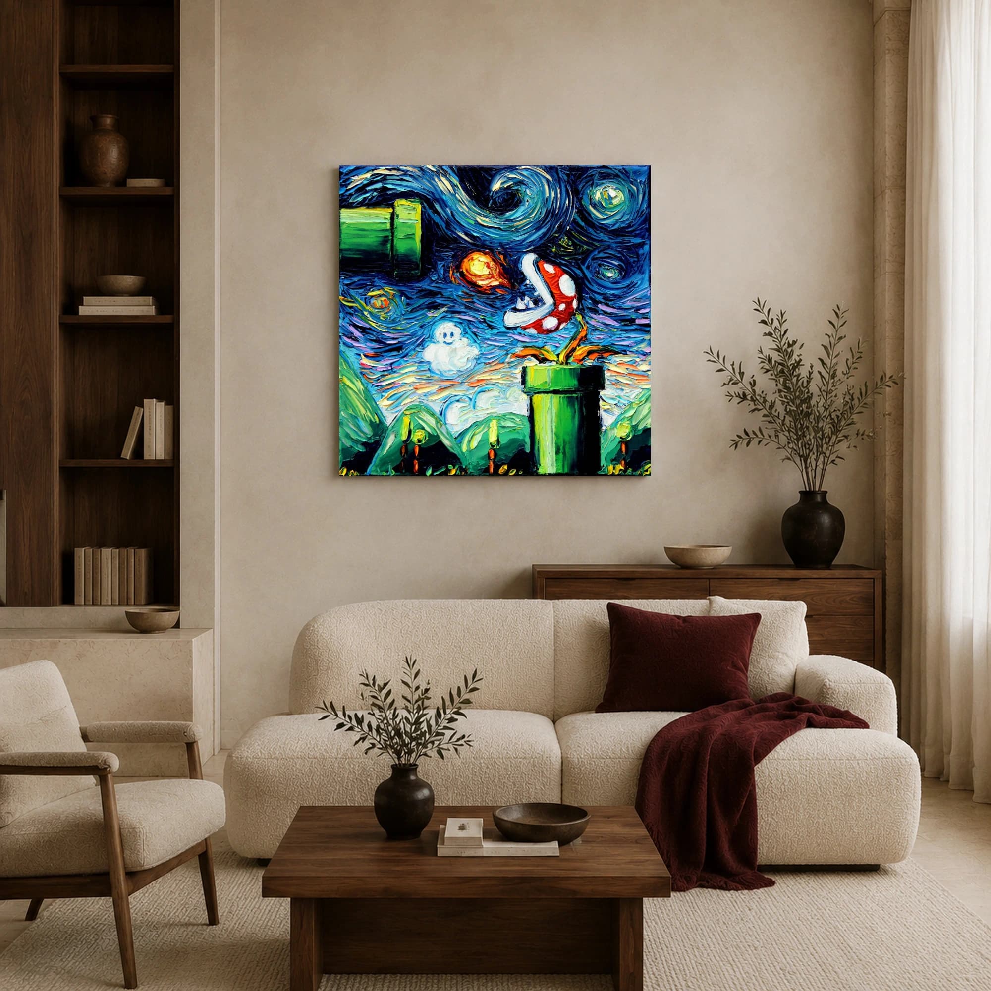 Starry Night Mushroom Kingdom Canvas Print, view 4