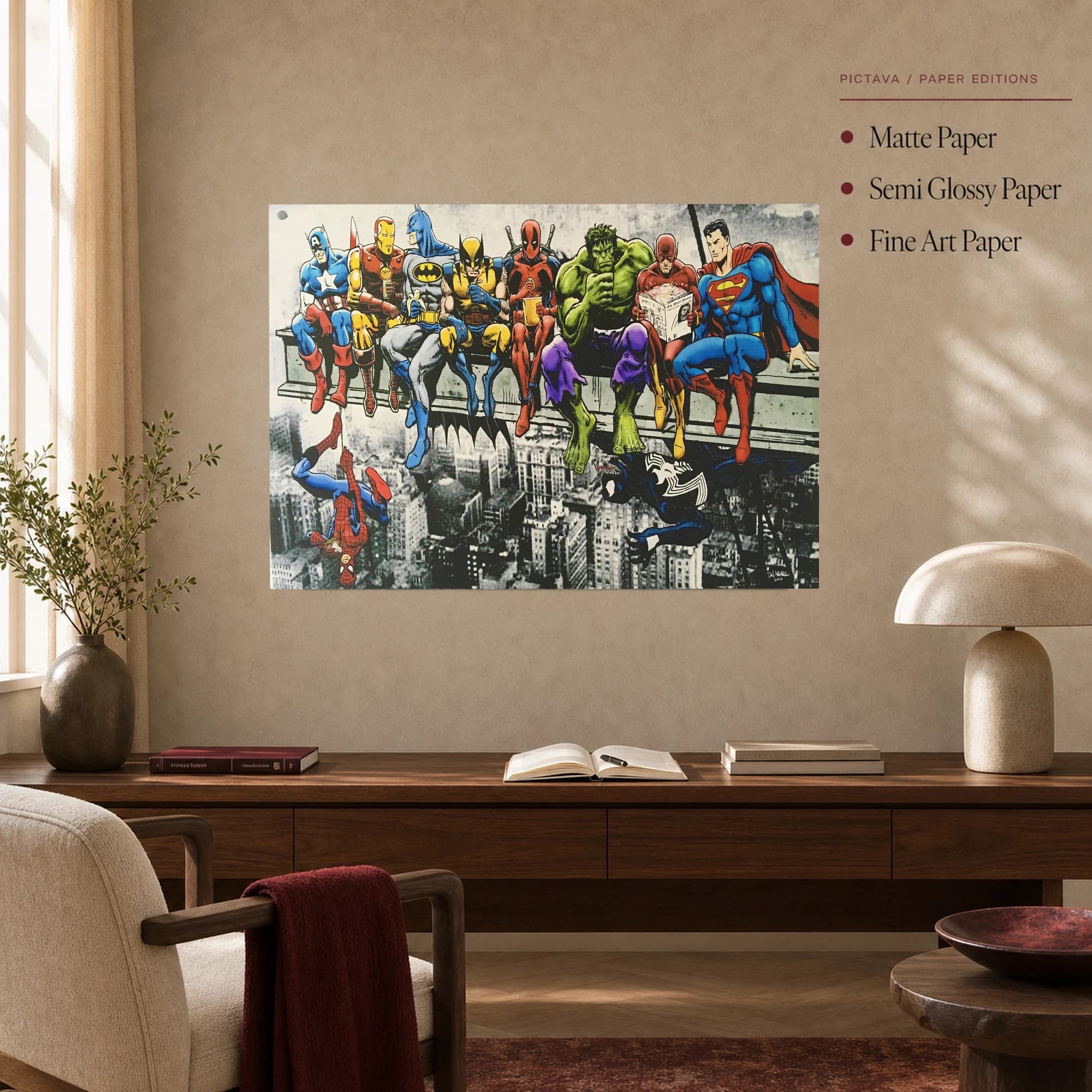 Superhero Lunch Parody Canvas Art Print, view 5