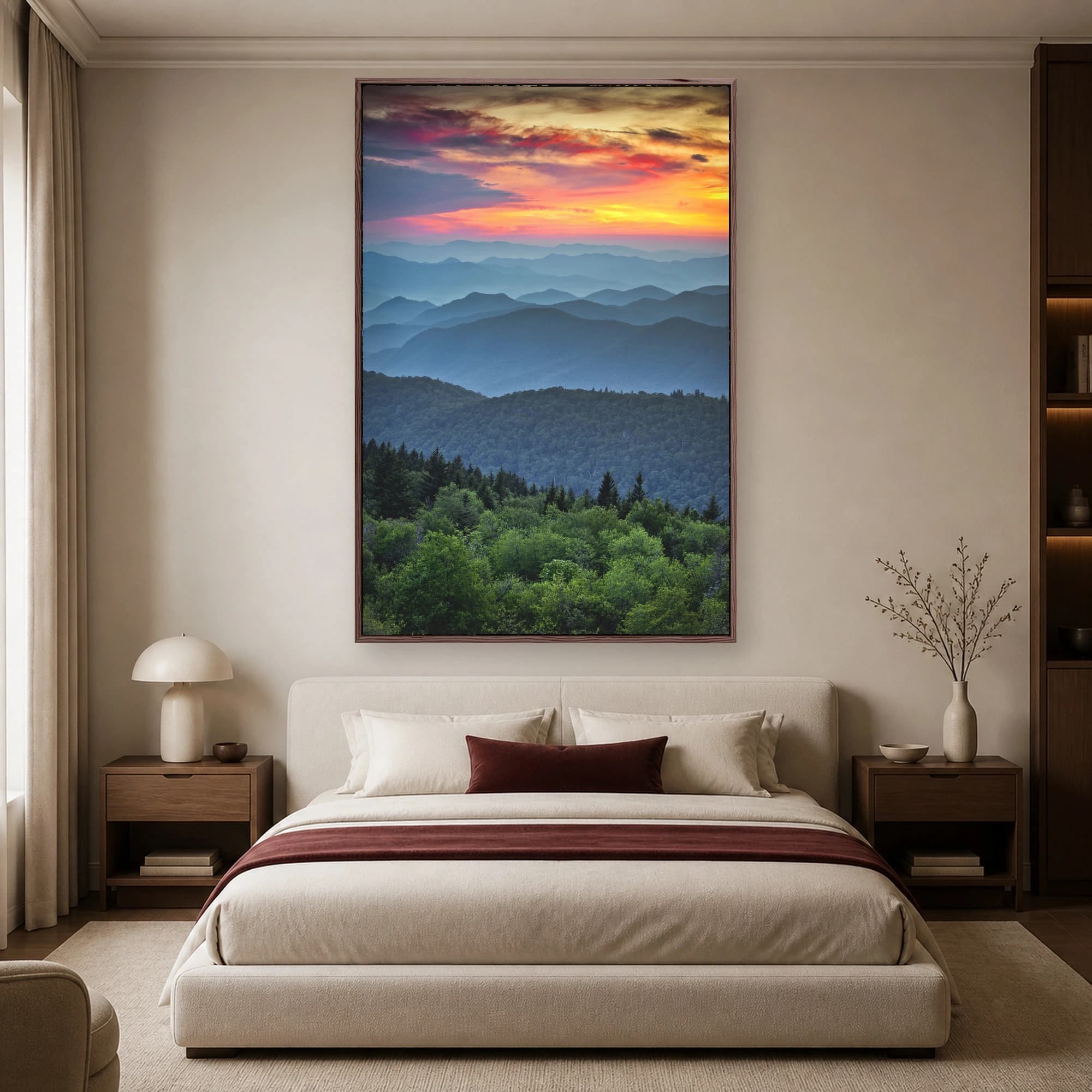 Sunset Over Blue Ridge Mountains Vertical Fine Art Print, view 4