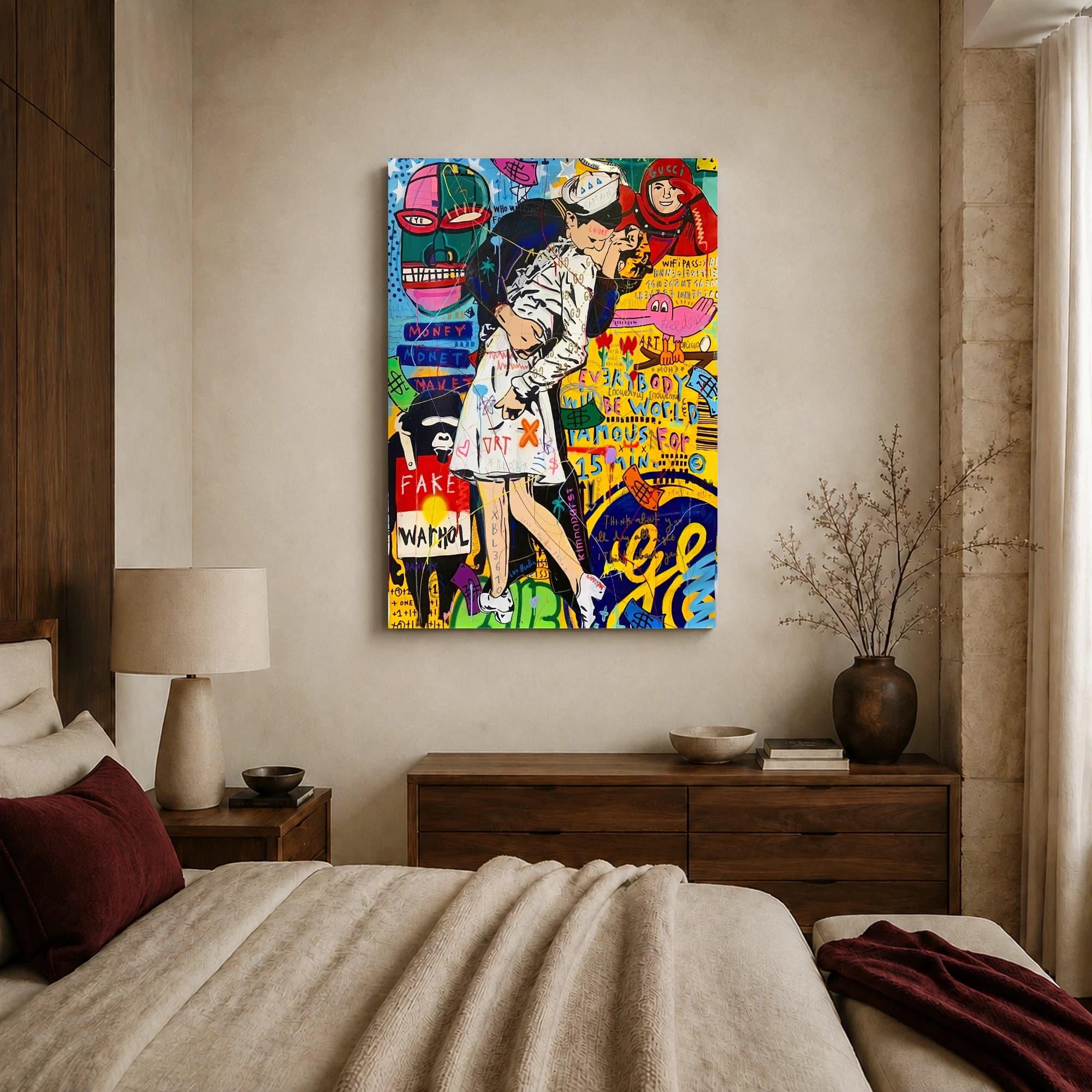 Neo-Pop V-J Day Street Art Kiss Canvas Print, view 4