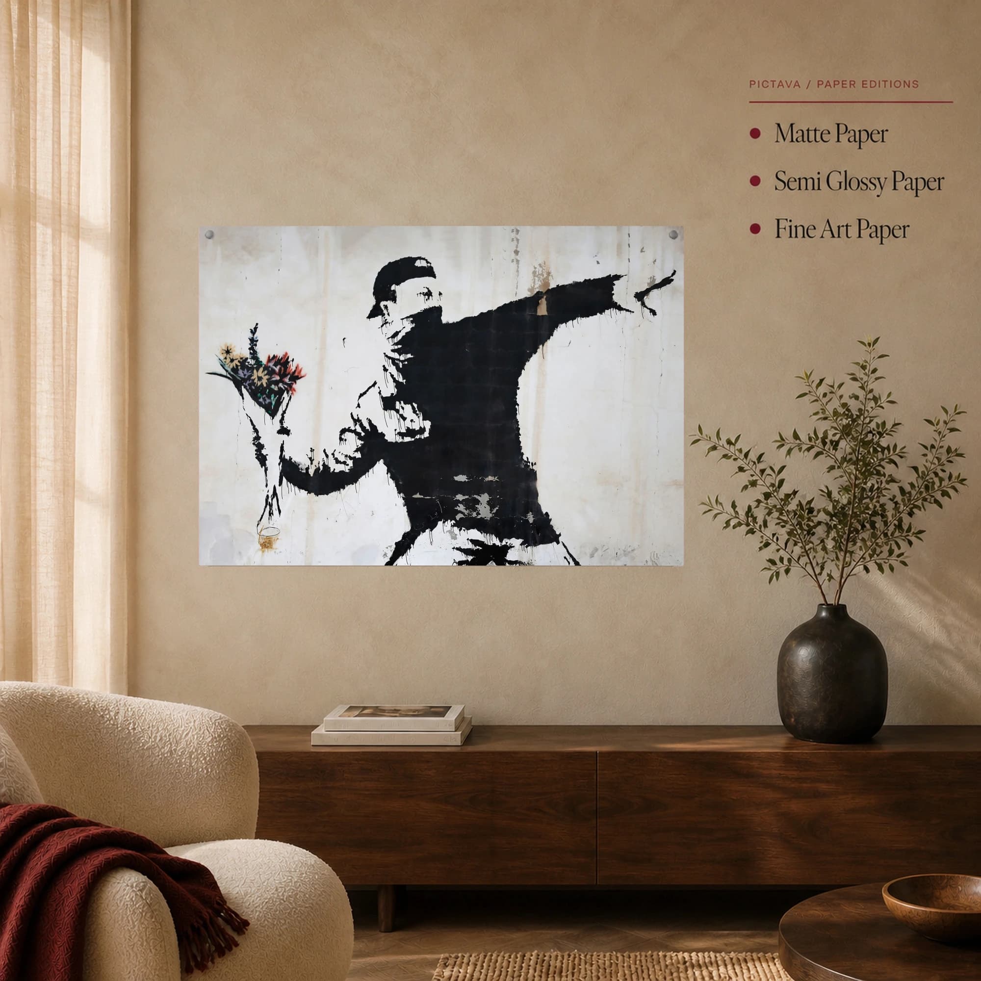 Flower Thrower Street Art Canvas Print, view 5