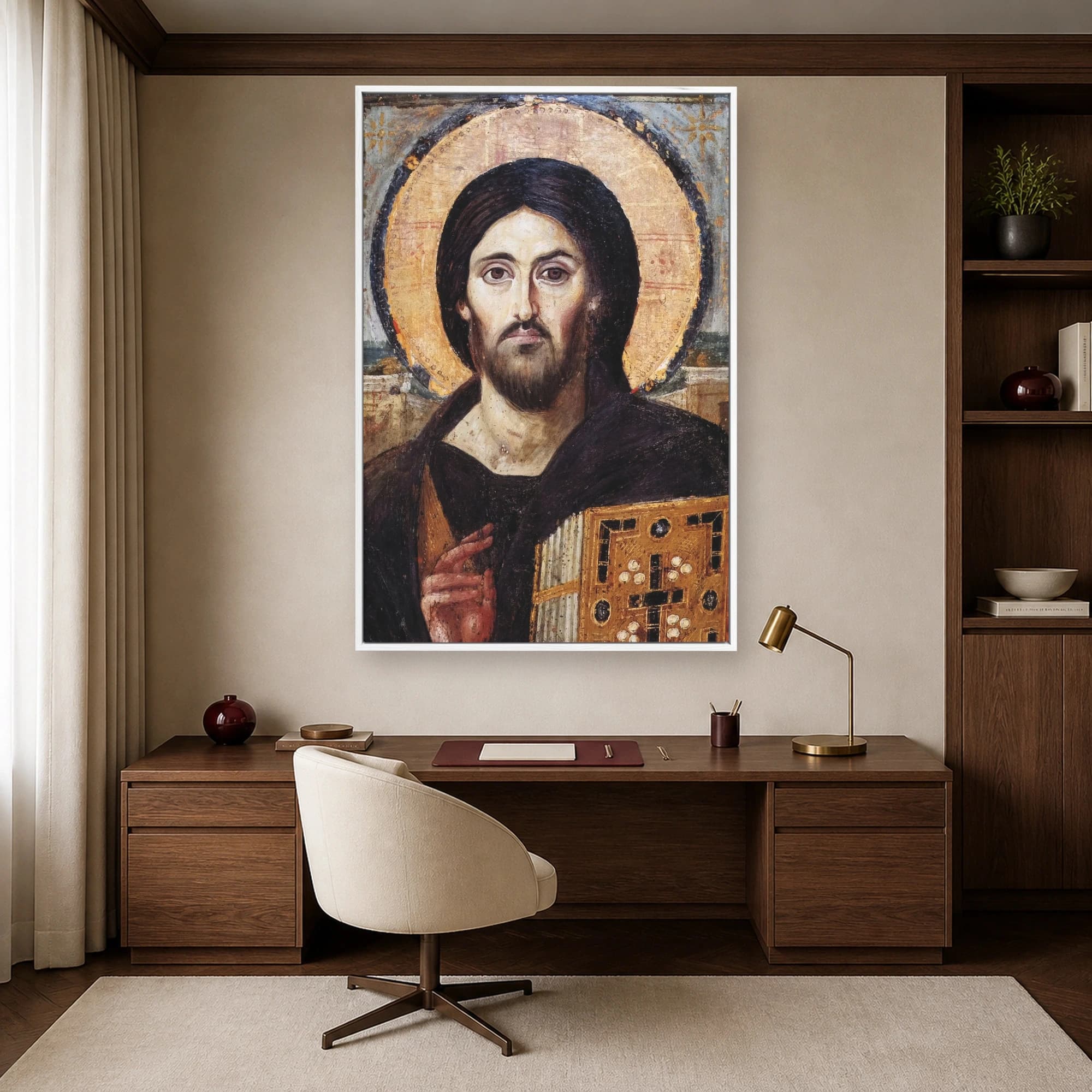 Christ Pantocrator Byzantine Icon Canvas Print, view 3