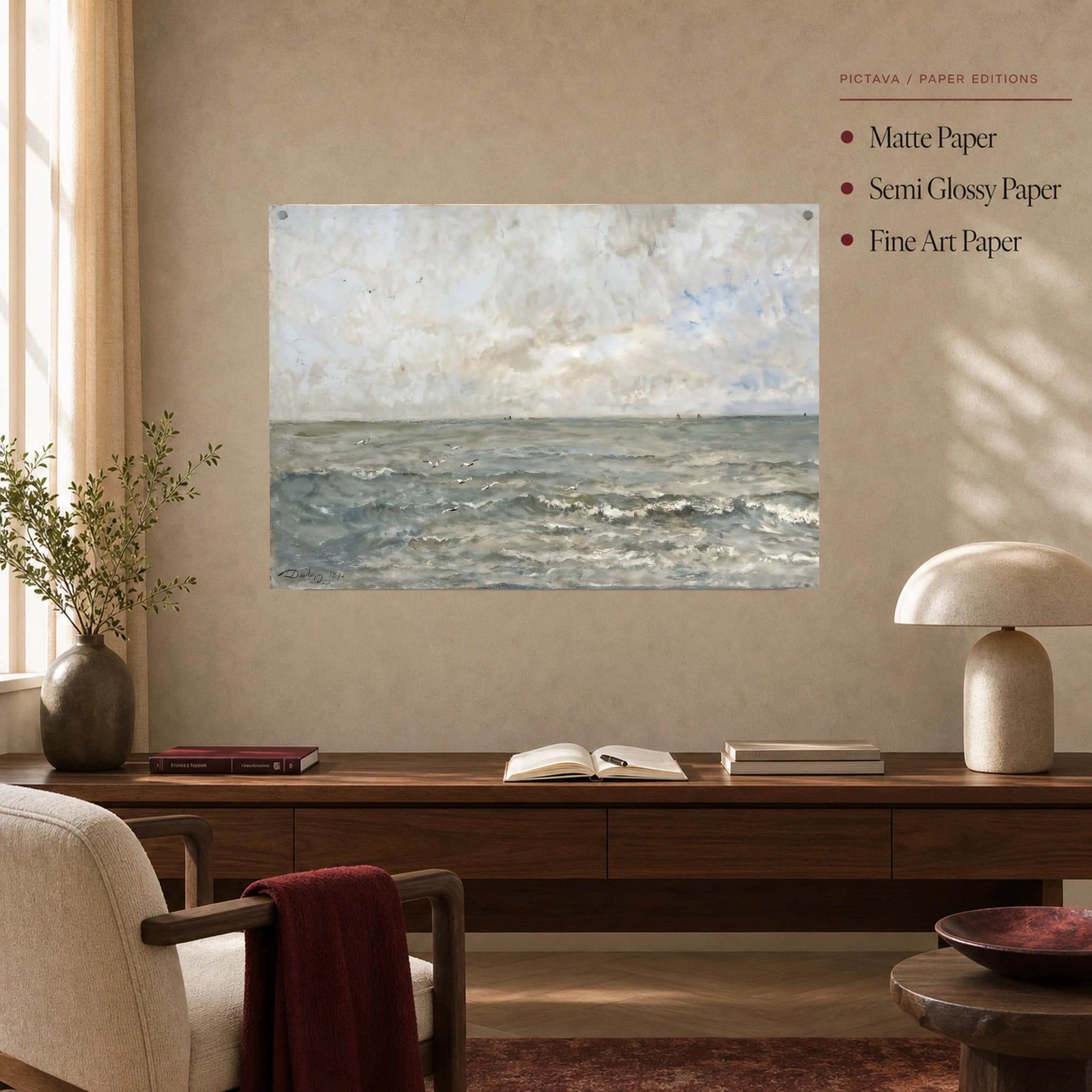 The Sea with Gulls Canvas Print by Charles-François Daubigny, view 6