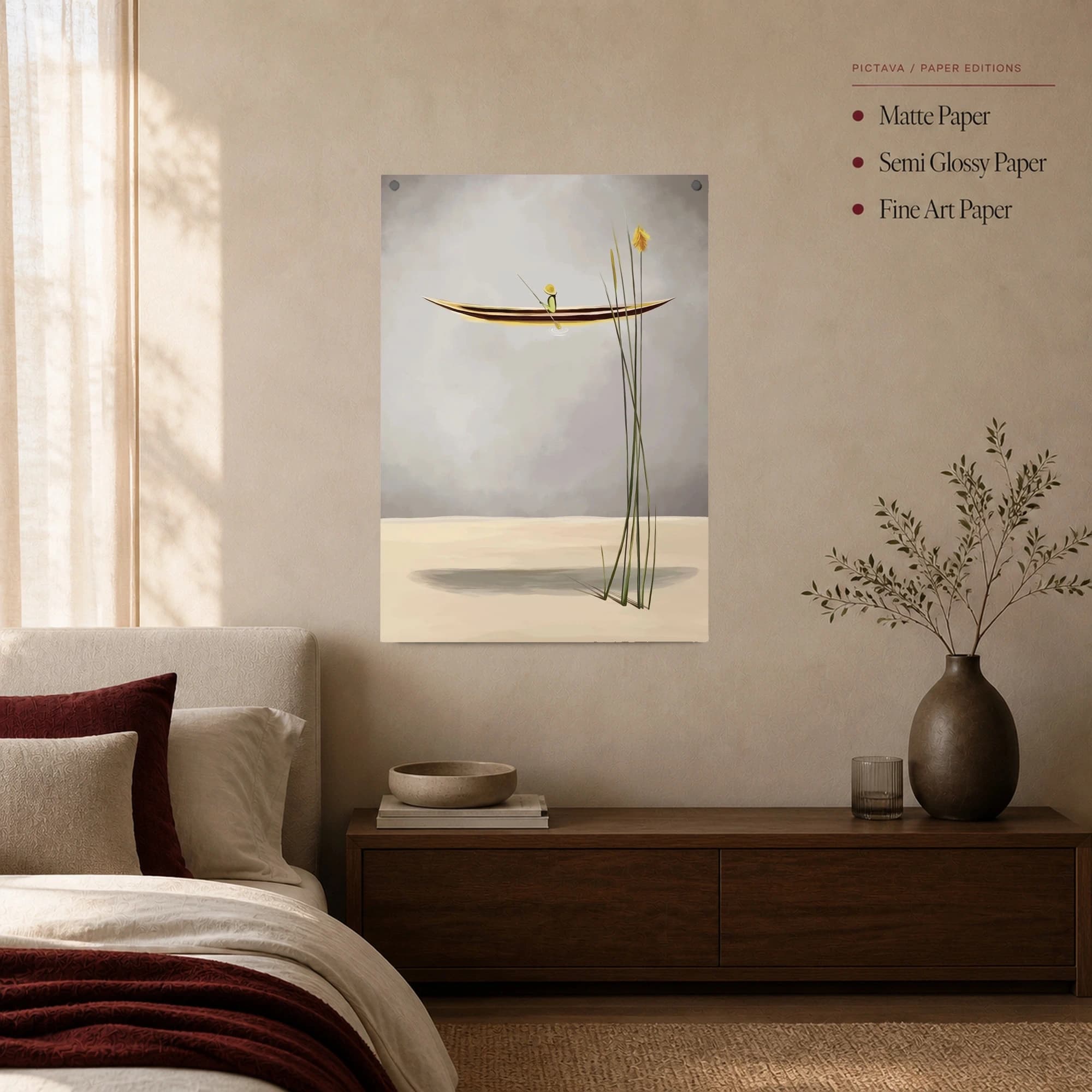 Minimalist Surrealist Boat Canvas Print, view 4