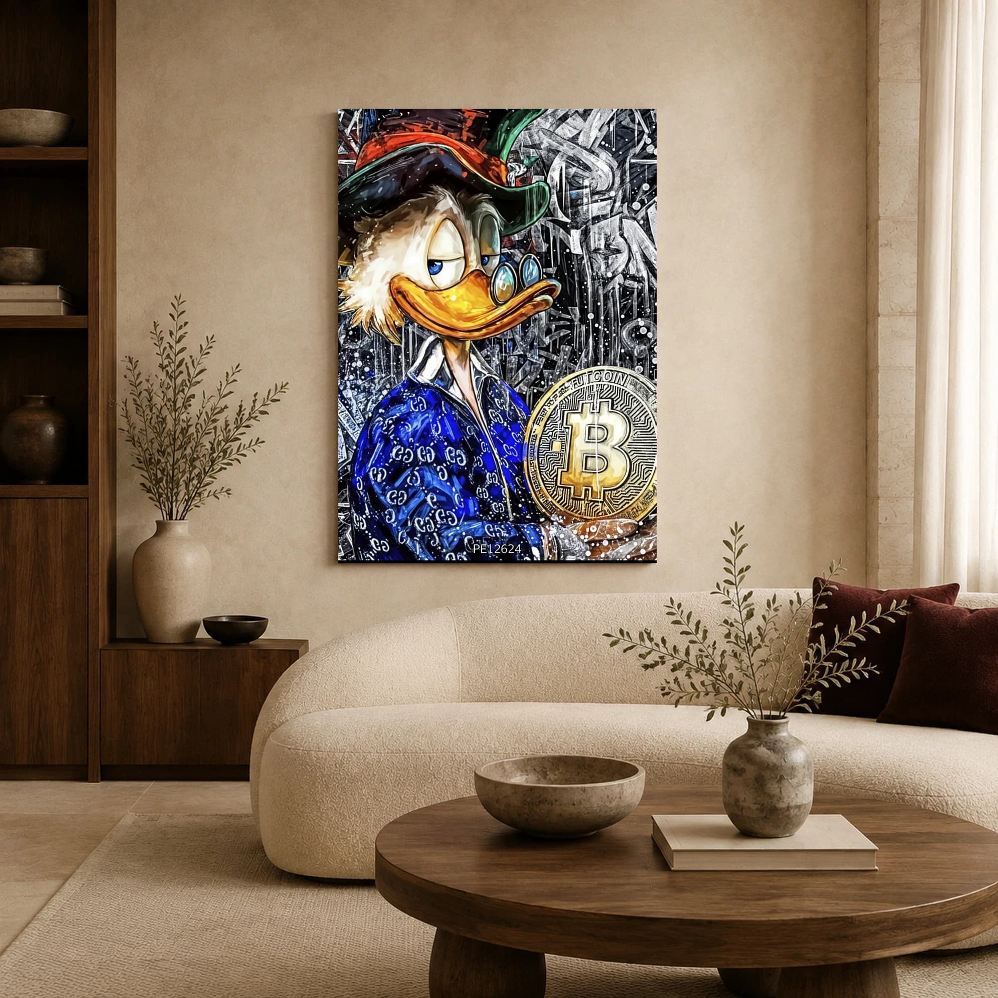 Crypto Scrooge Pop Art Canvas Print, view 3