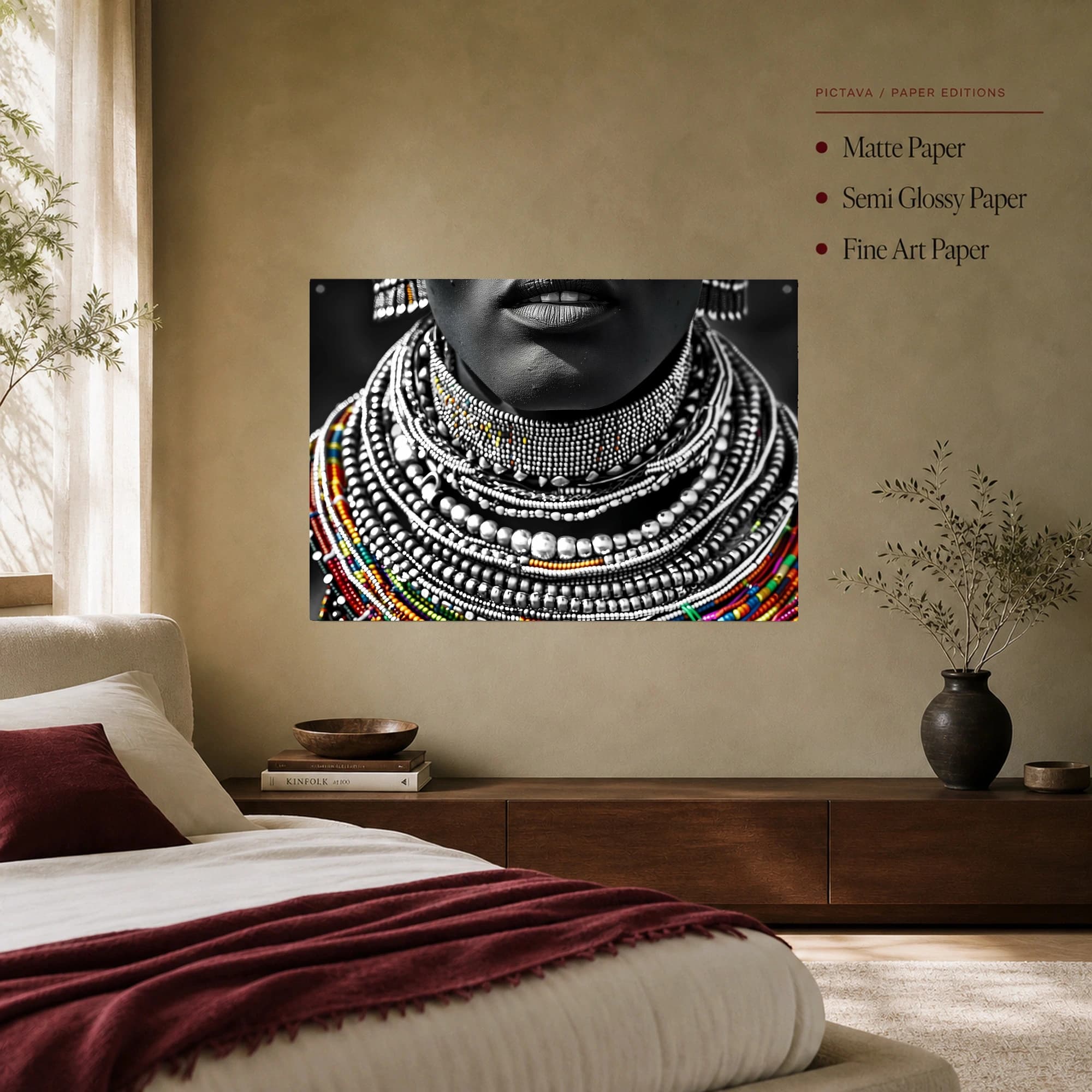 Beaded Heritage Elegance Fine Art Portrait Print, view 7