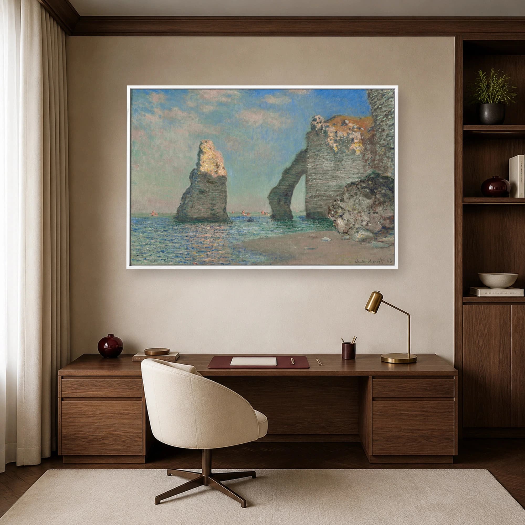 Monet The Cliffs at Etretat Canvas Print, view 4