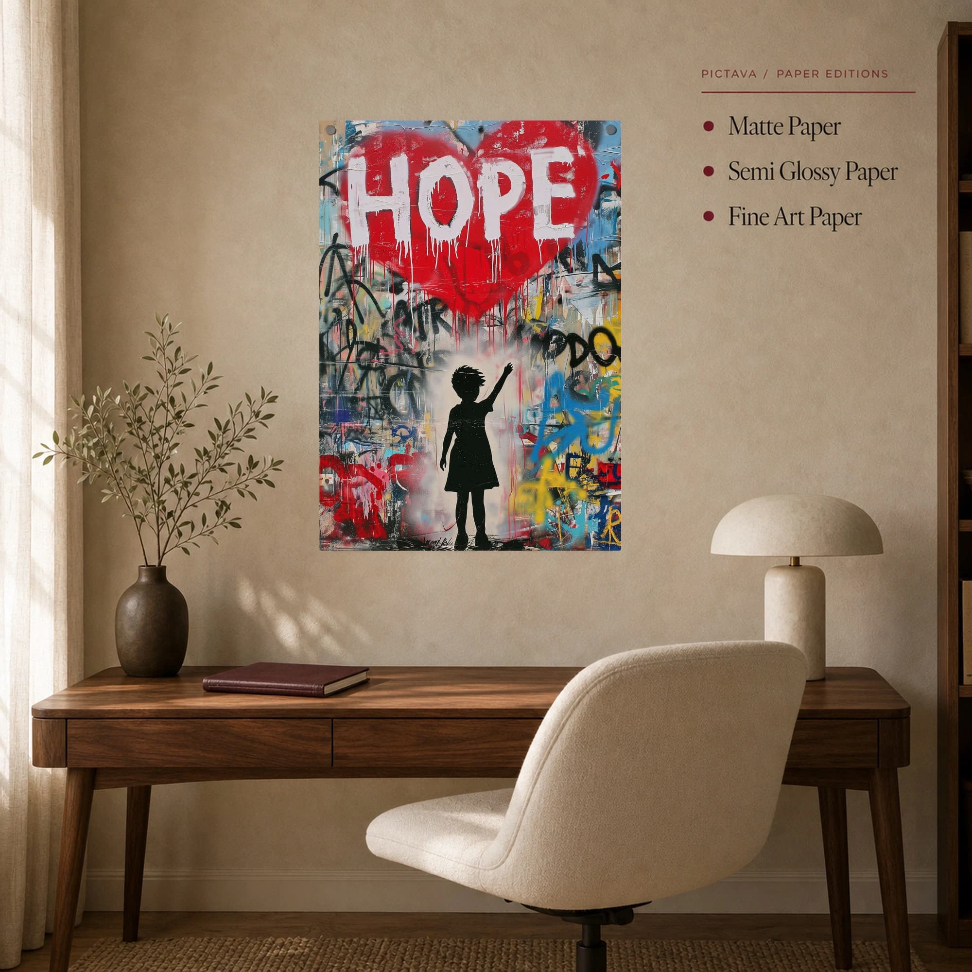 Hope Graffiti Child Urban Street Art Canvas, view 7