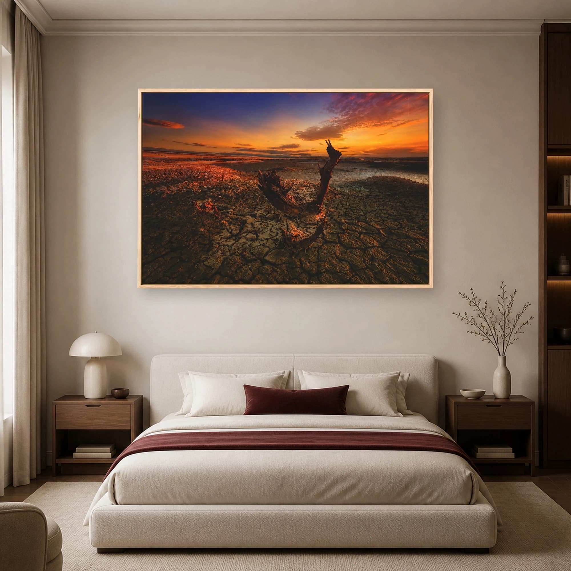 Cracked Earth Sunset Wasteland Canvas Print, view 5